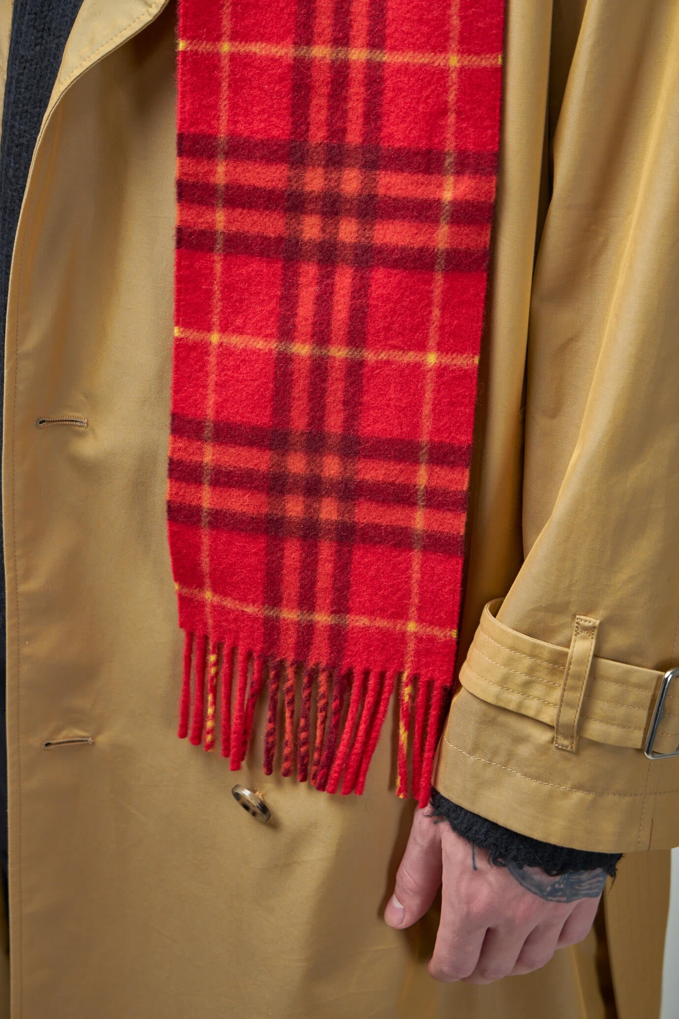 Narrow Check Cashmere Scarf - 4