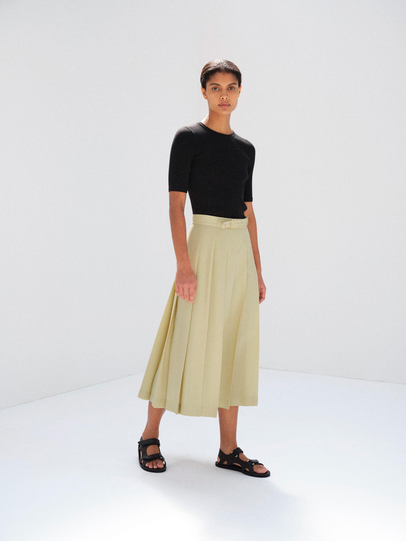 AURALEE WOOL KID MOHAIR HOPSACK PLEATED SKIRT outlook