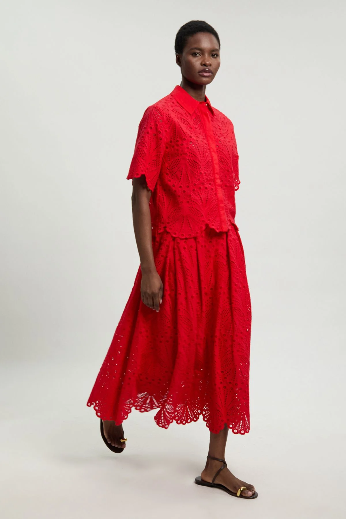 Cotton Broderie Maxi Skirt - 1