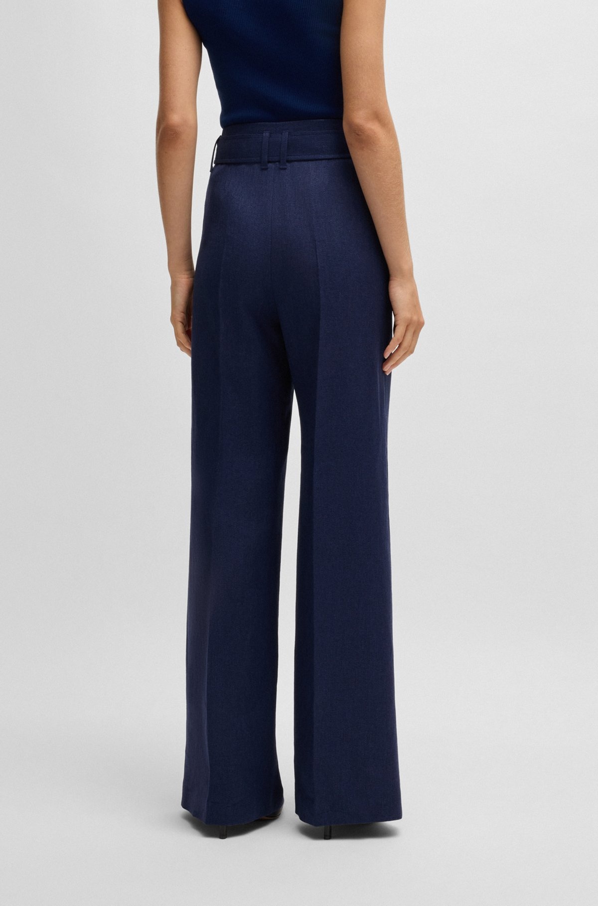 RELAXED-FIT TROUSERS IN A LINEN BLEND - 4