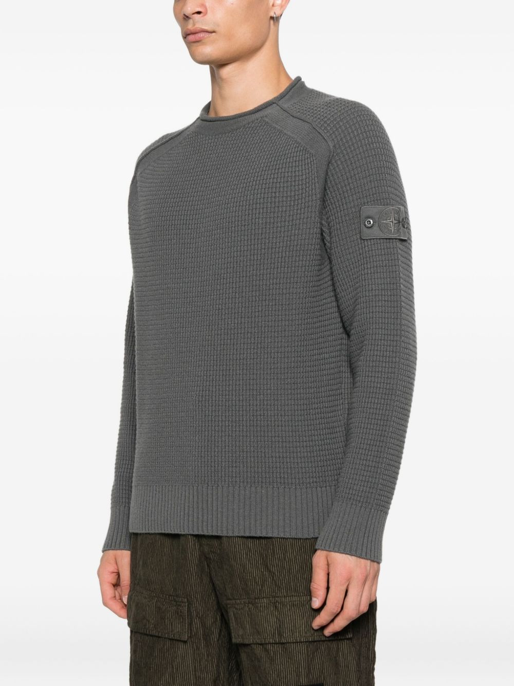 raglan-sleeve wool sweatshirt - 3