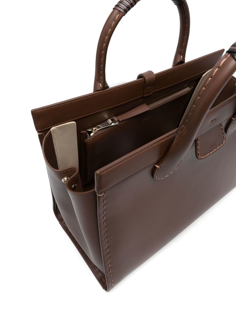 Edith large leather tote bag - 5