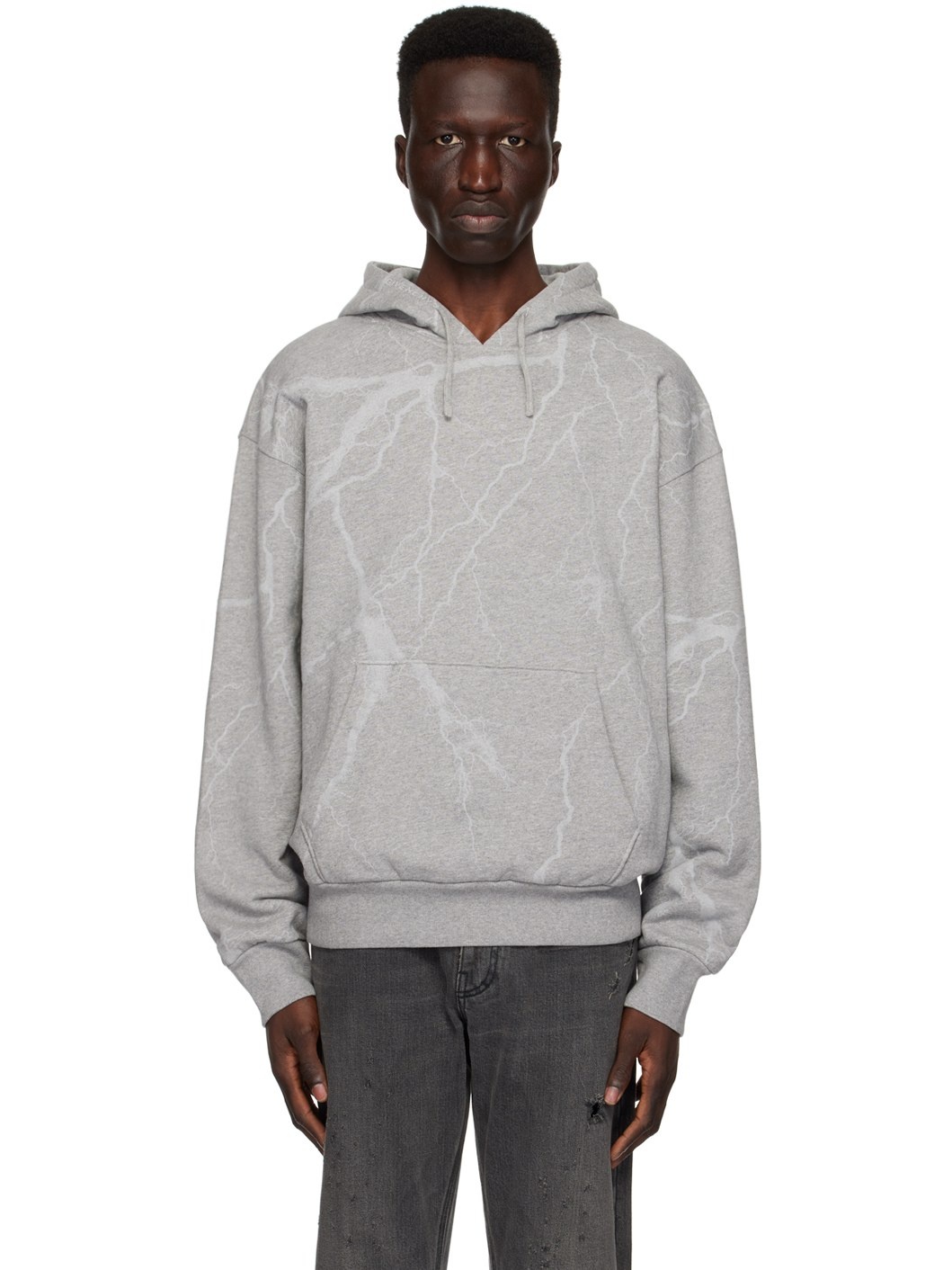 Gray Graphic Hoodie - 1