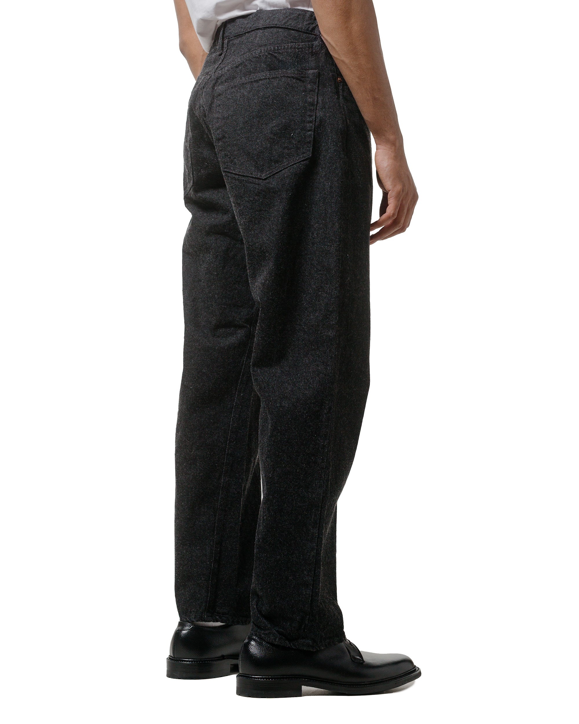5P Zipper Front Denim Pants Black One Wash - 3