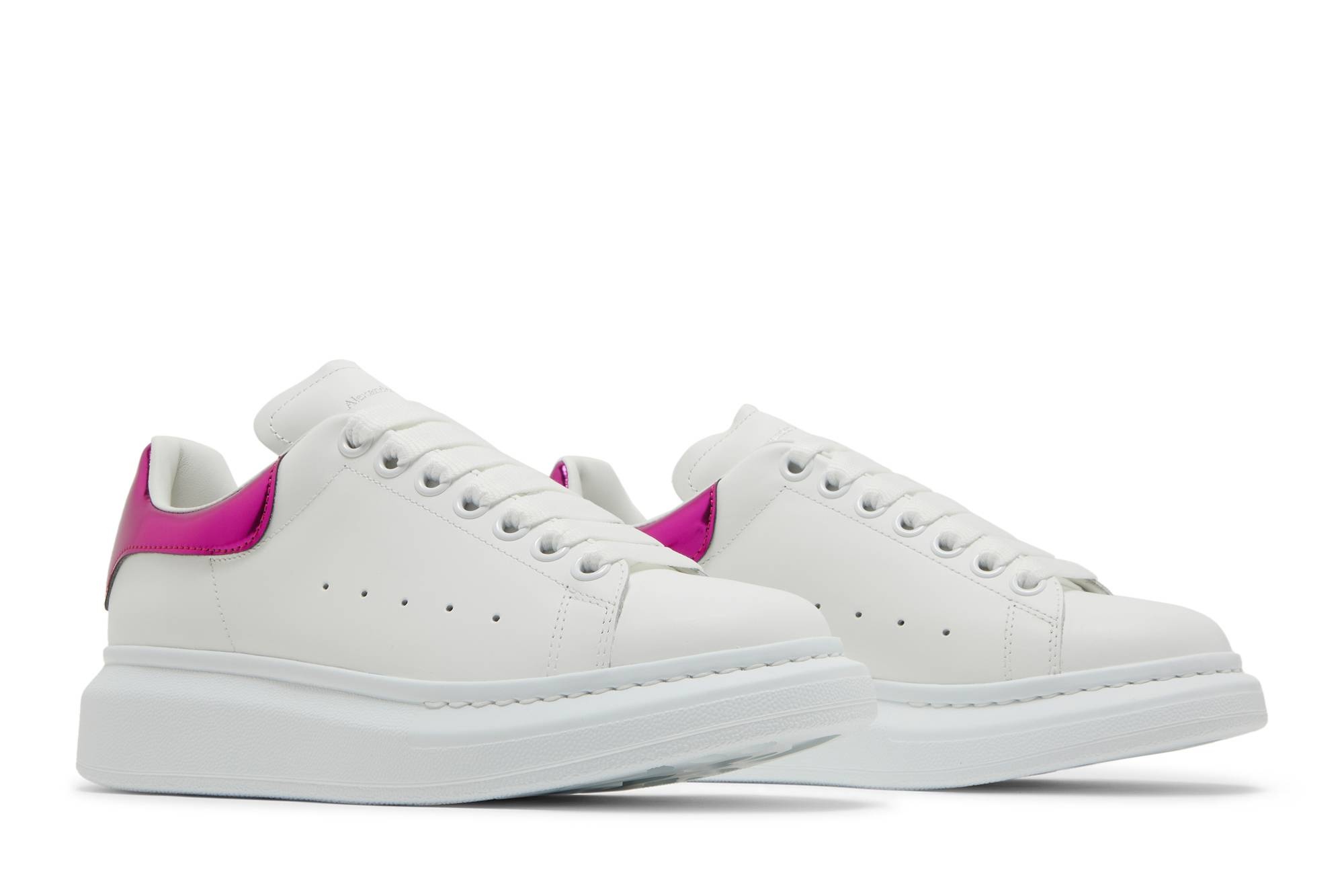 Alexander McQueen Wmns Oversized Sneaker 'White Printers Pink' - 7
