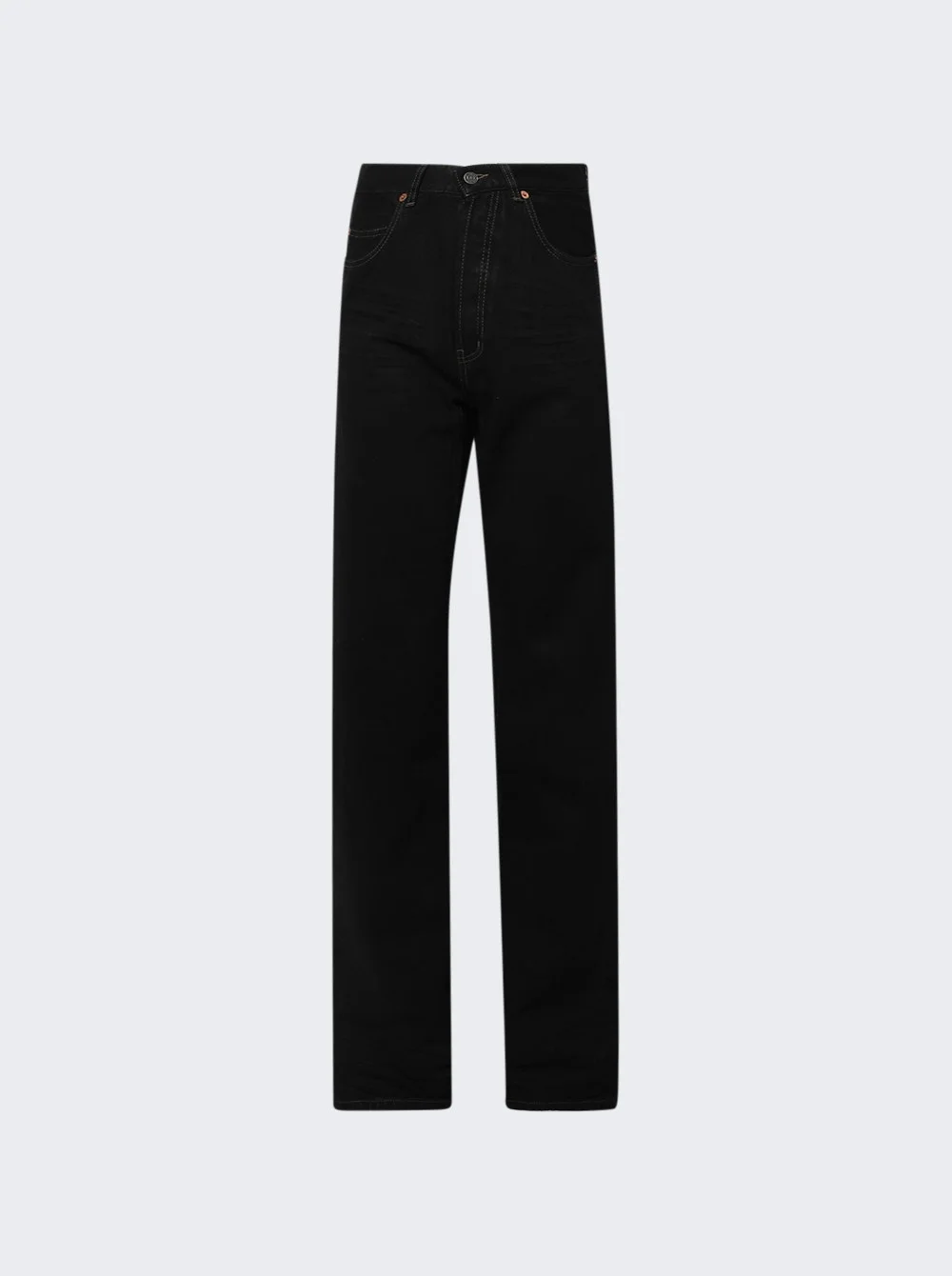 V Waist Baggy Jeans Deep Sea Black - 1