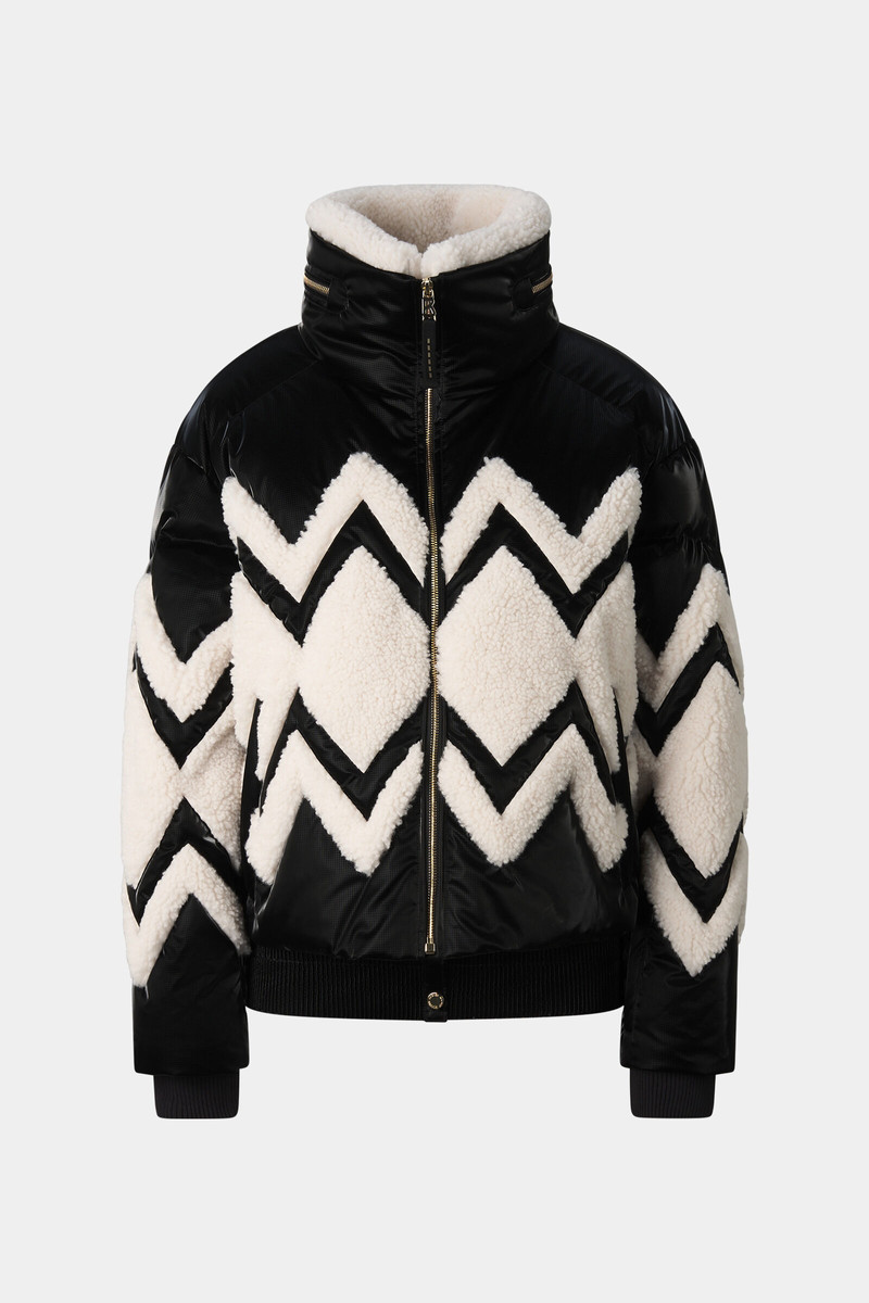 Vaia Down Ski Jacket in Black/Off-White 1
