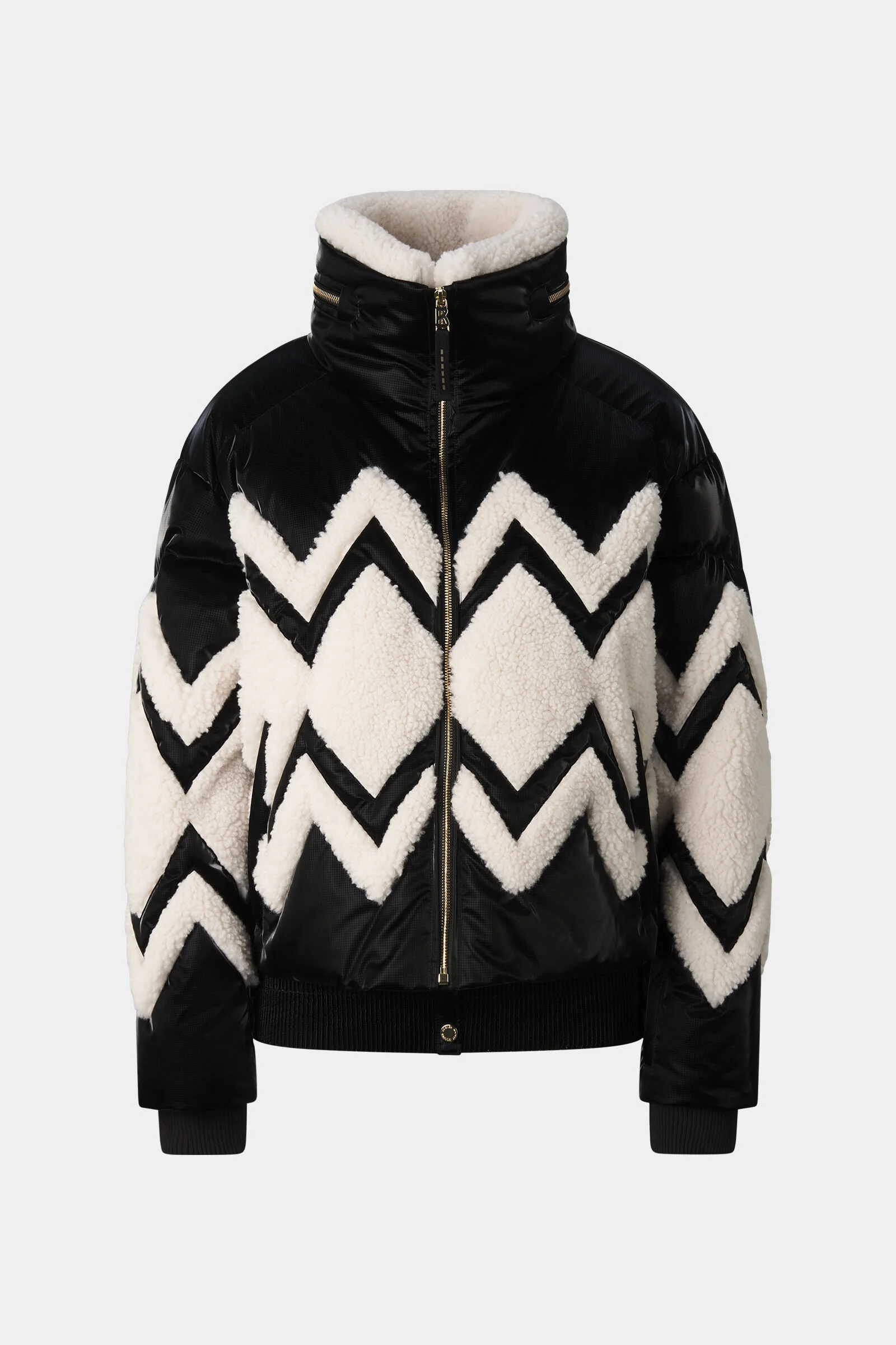 Vaia Down Ski Jacket in Black/Off-White - 1