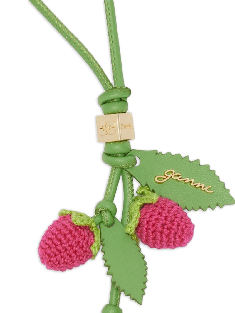 GANNI strawberry crocheted keyring outlook