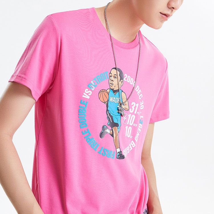 Li-Ning Way Of Wade Cartoon Graphic T-shirt 'Pink' AHSQ475-5 - 6