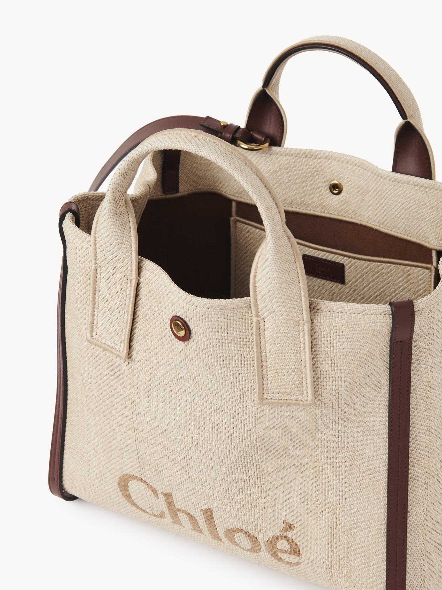 CHLOÉ CARRY TOTE BAG IN RAFFIA-EFFECT FIBERS - 5