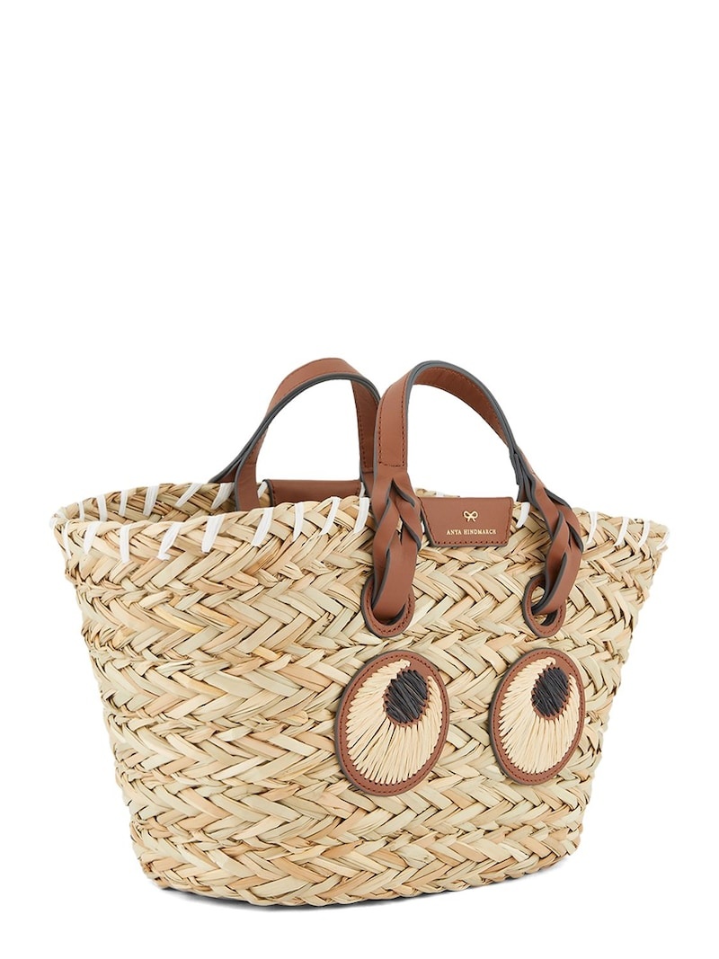 Small Paper Eyes basket tote bag - 3