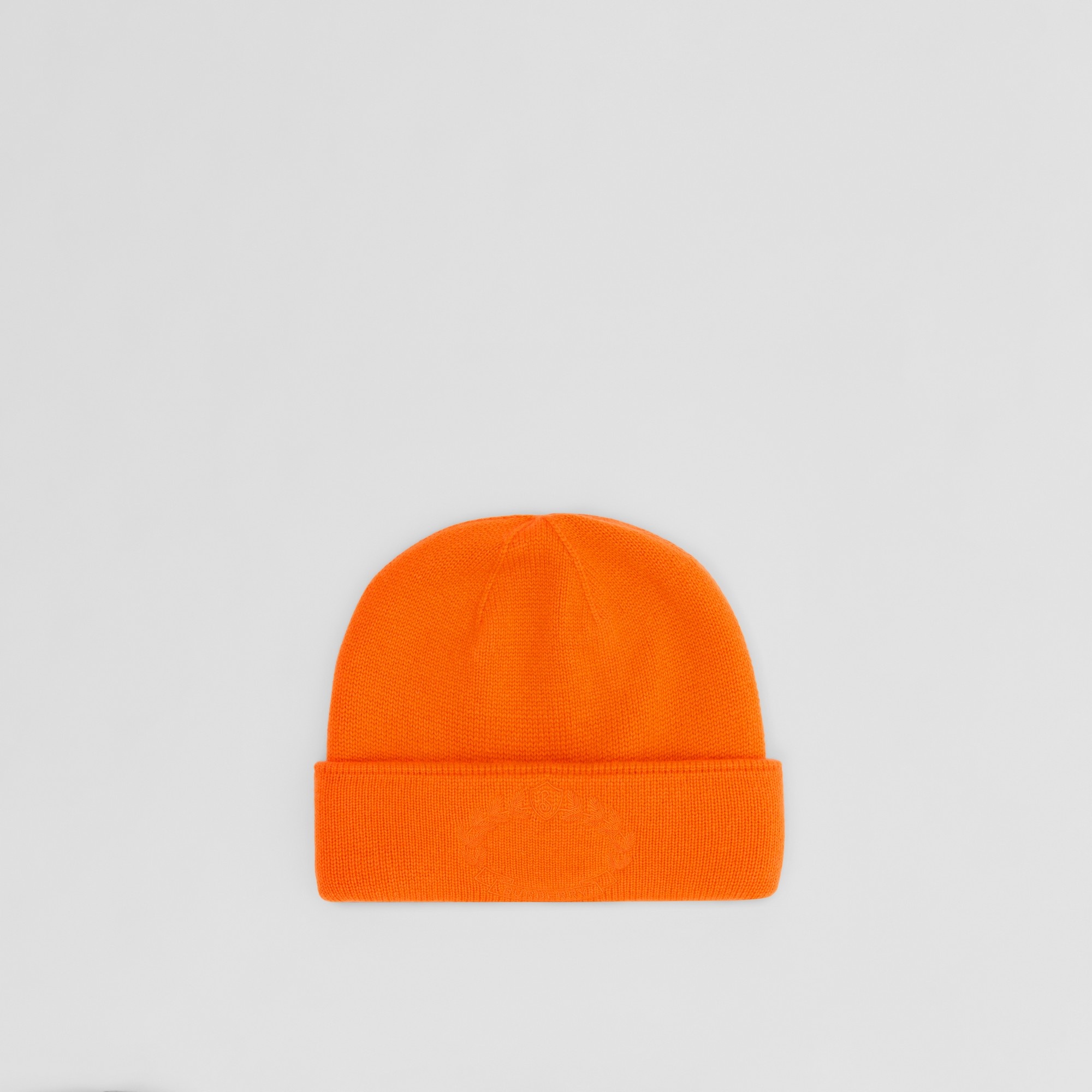 Embroidered Oak Leaf Crest Cashmere Beanie 1