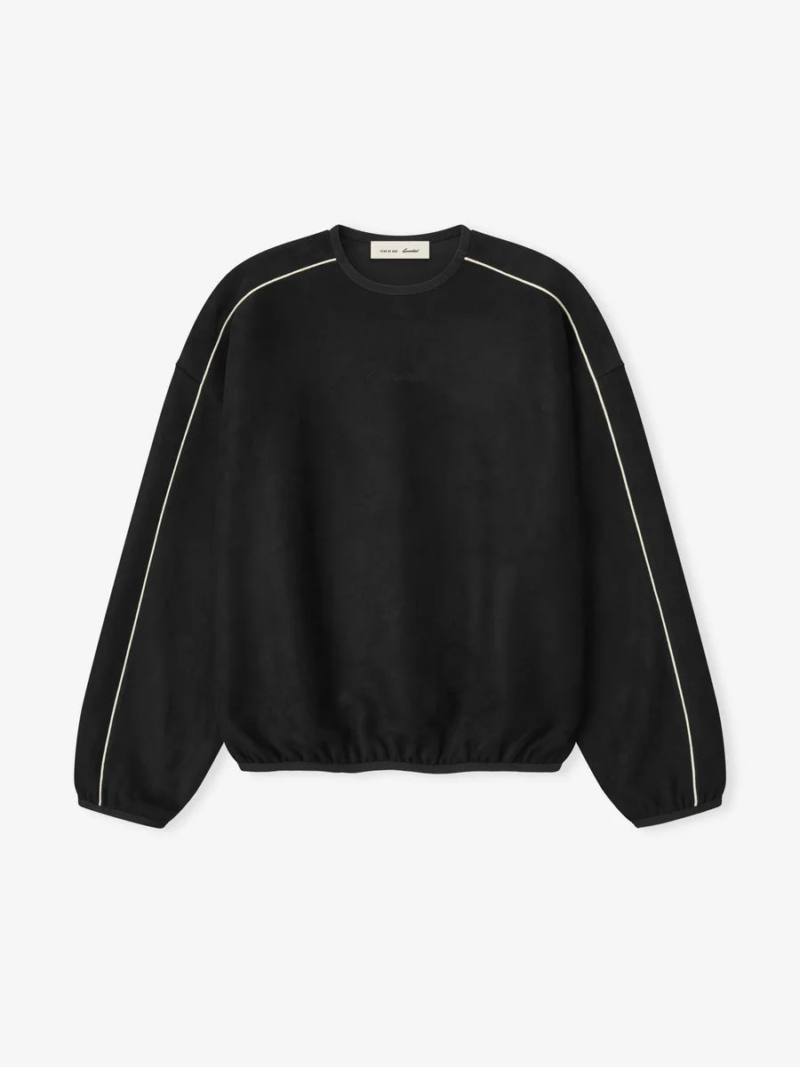 Suede Fleece Signature Modern Crewneck Sweatshirt - 1