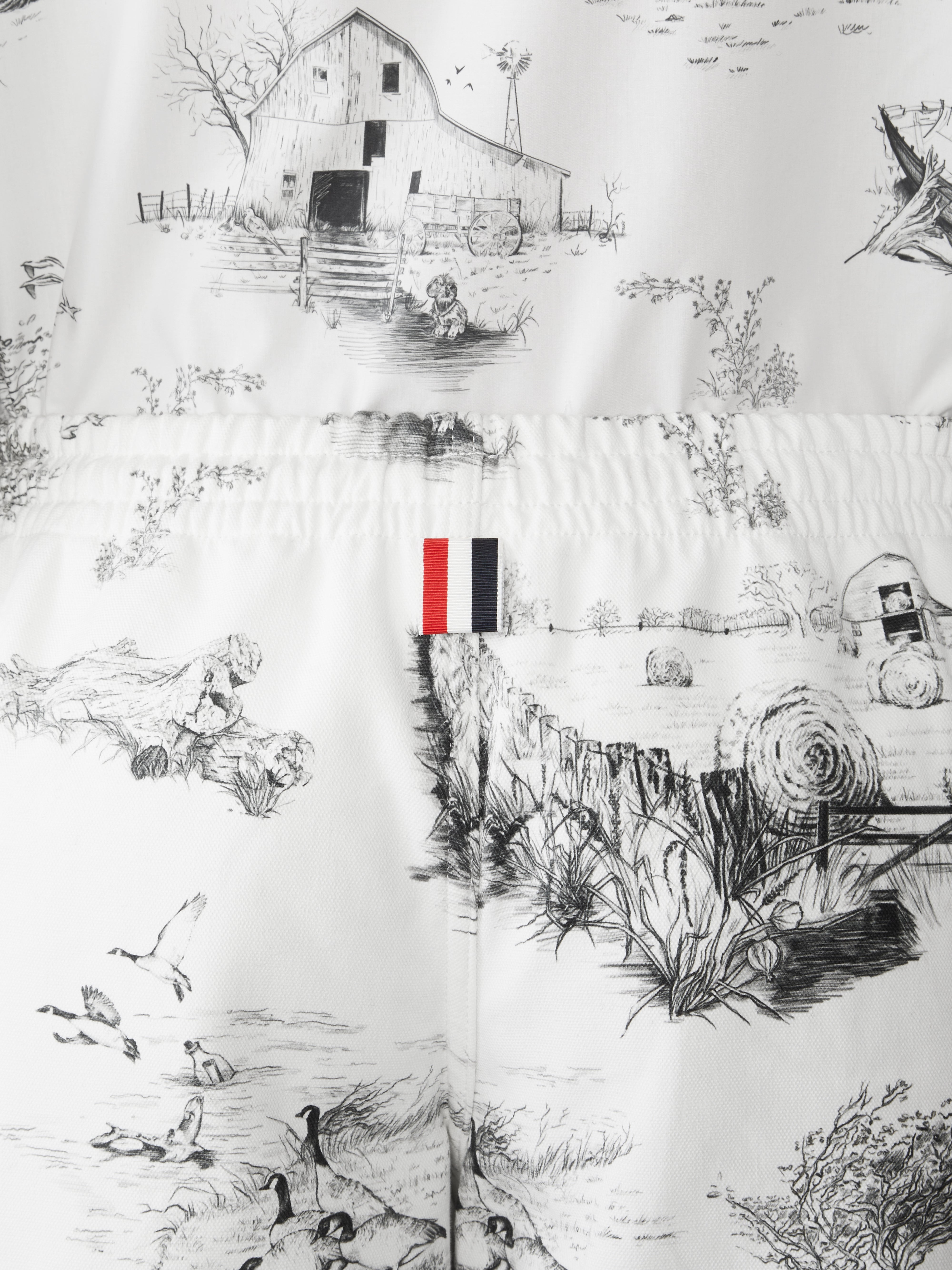 SCENIC TOILE COTTON CANVAS CARGO RUGBY SHORTS - 5