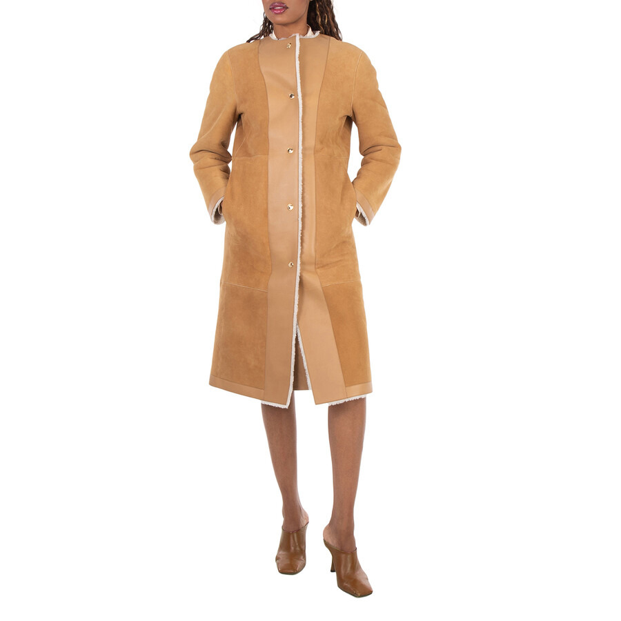 Burberry Reversible Shearling Collarless Coat - 1