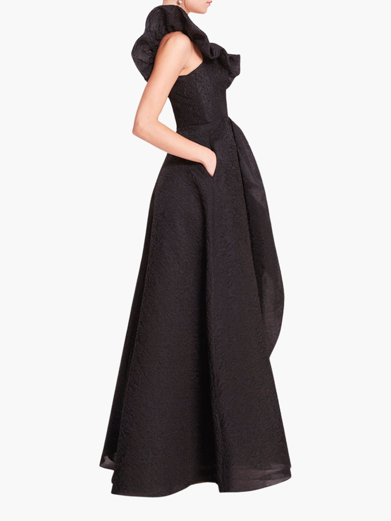 CLOQUE DRAPED GOWN 3