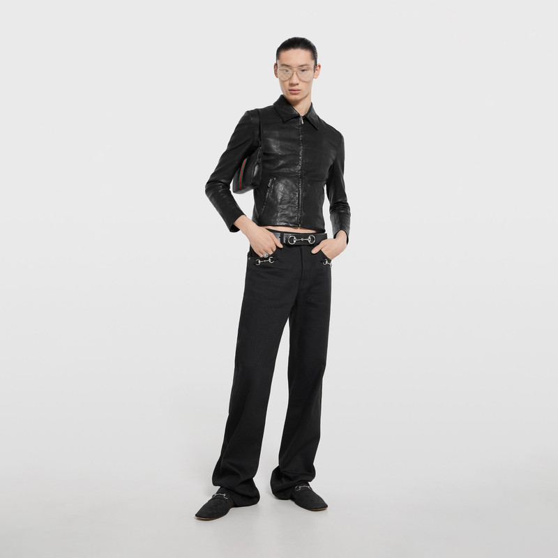 GUCCI Cotton denim pants with Horsebit detail outlook