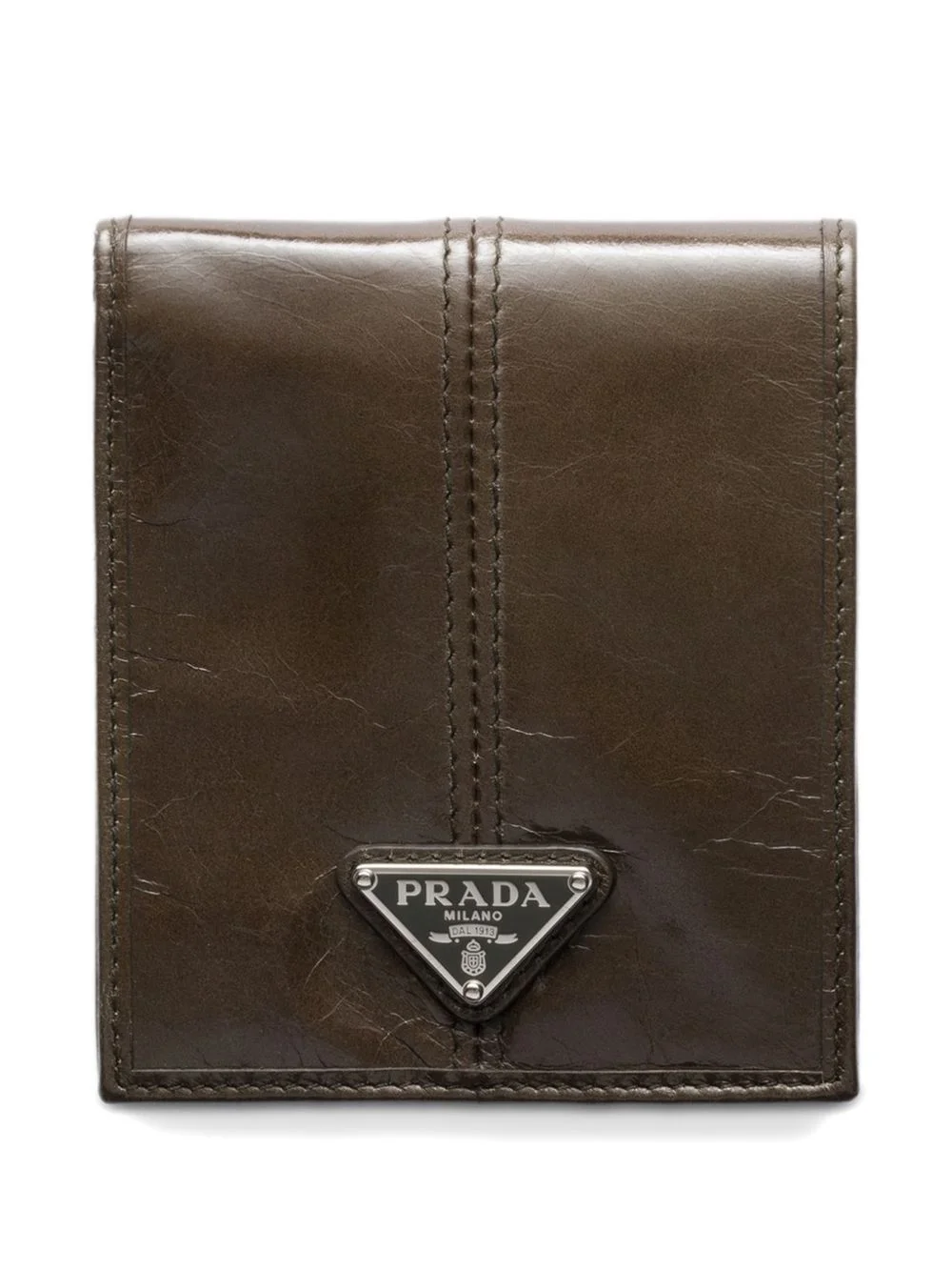 triangle logo leather wallet - 1