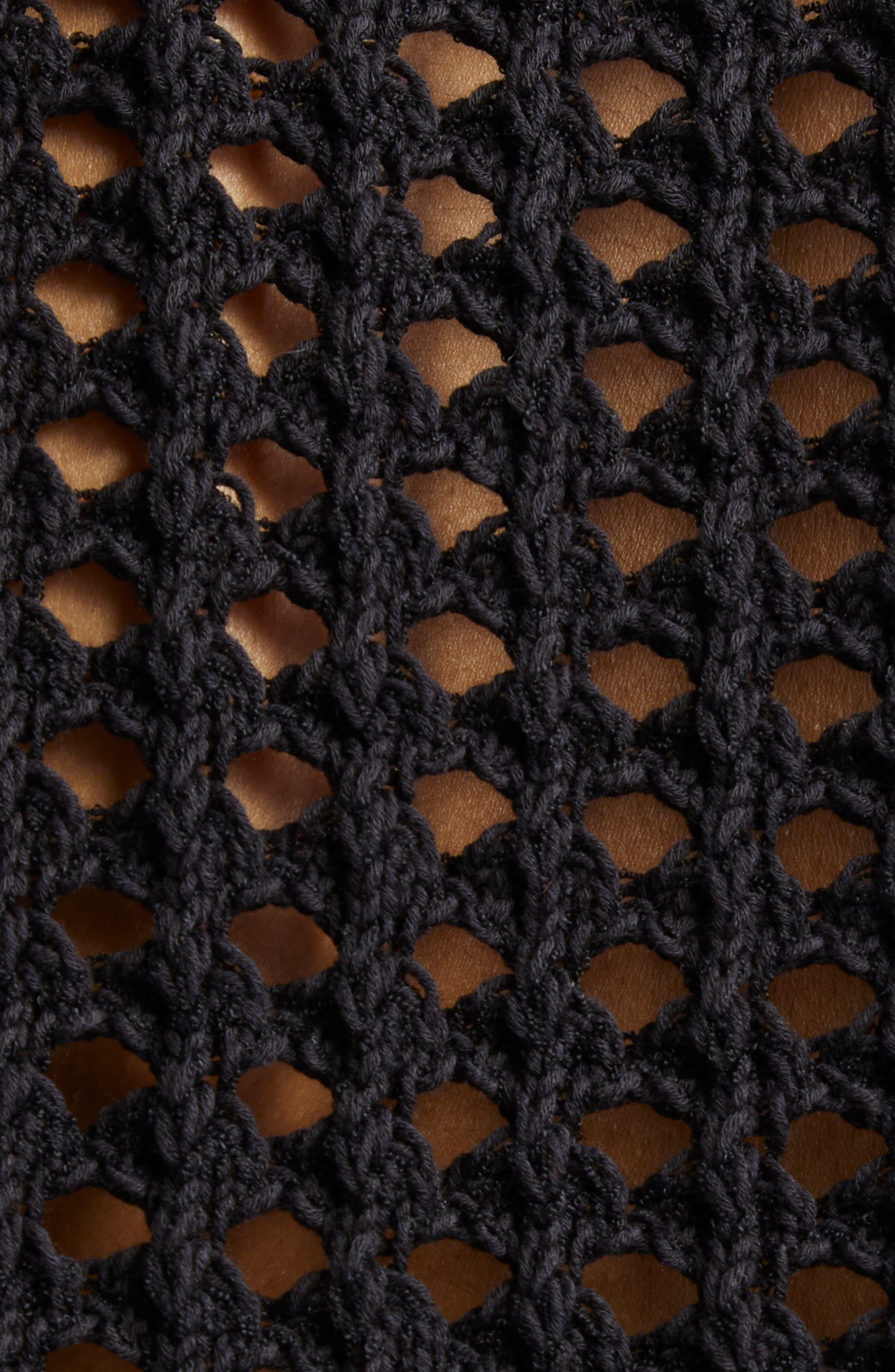 Proenza Schouler Kimia Open Crochet Sweater in Black at Nordstrom - 7