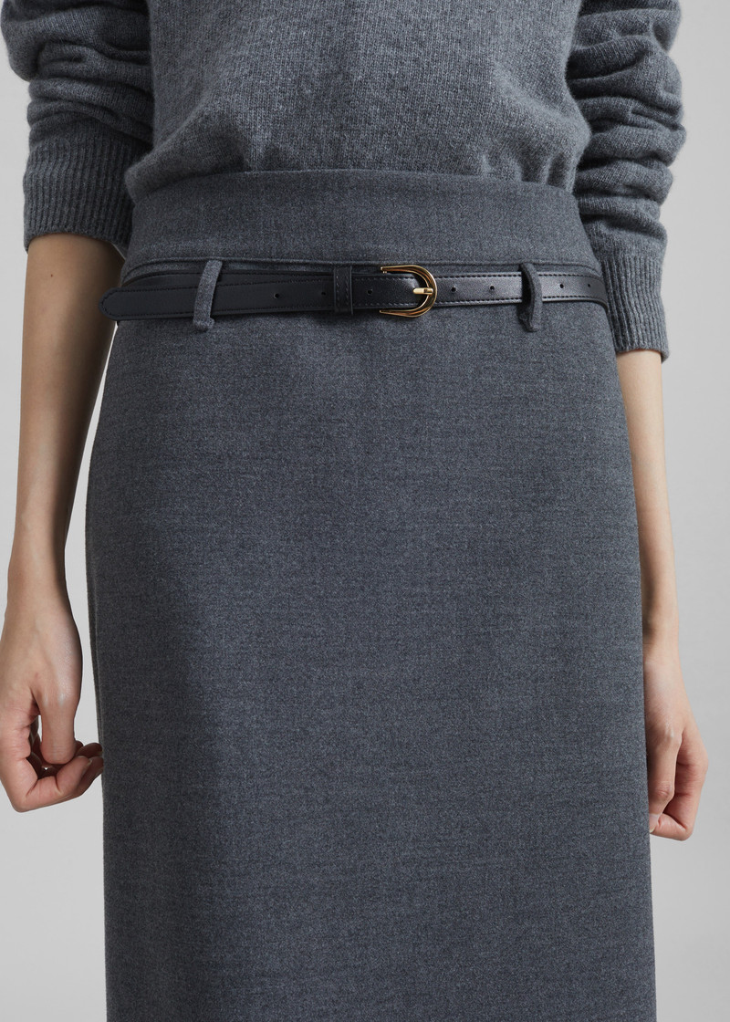 Mauvilly Belted Pencil Skirt - Grey 5