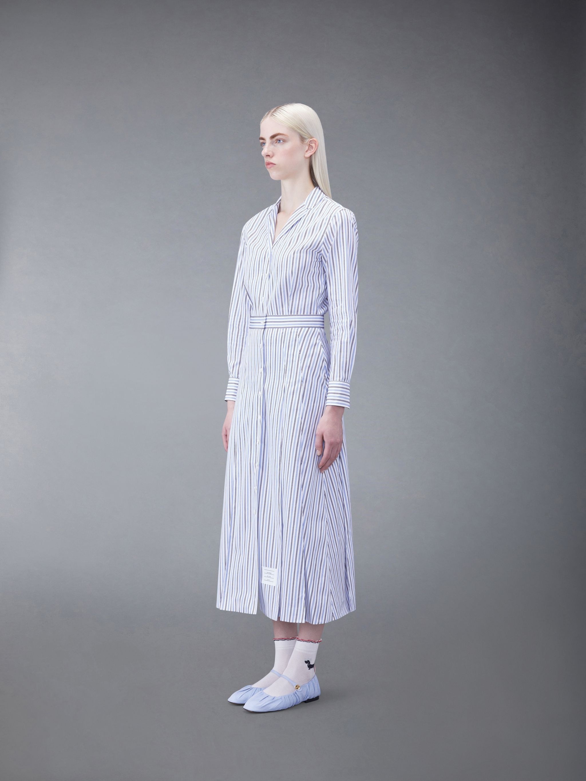 Stripe Poplin Midi A-Line Shirtdress - 2