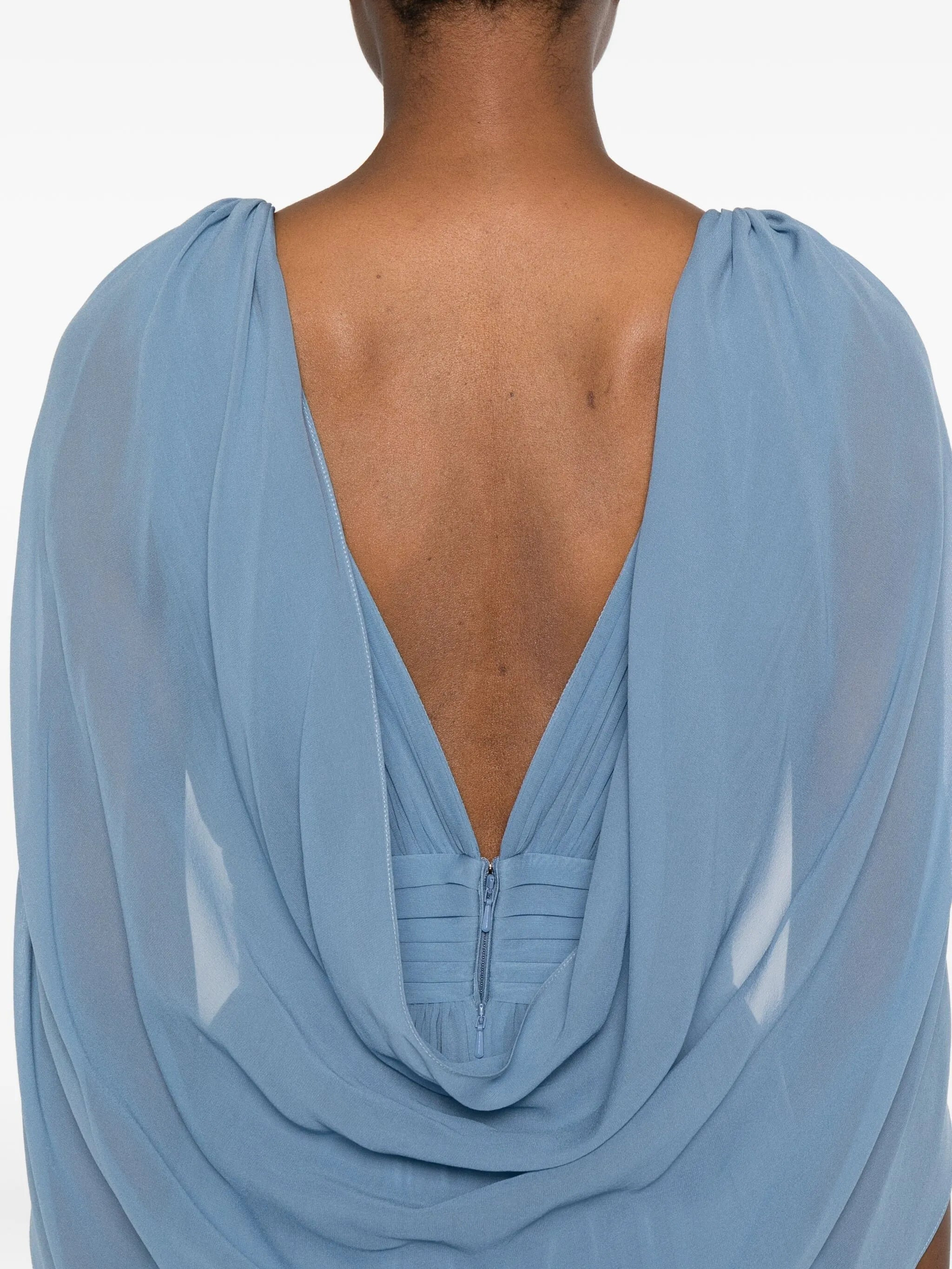 Elie Saab Draped V-neck Maxi Dress - 4
