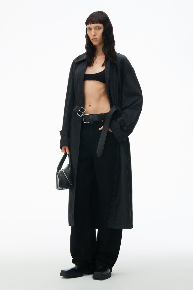 Alexander Wang belted nyon car coat outlook
