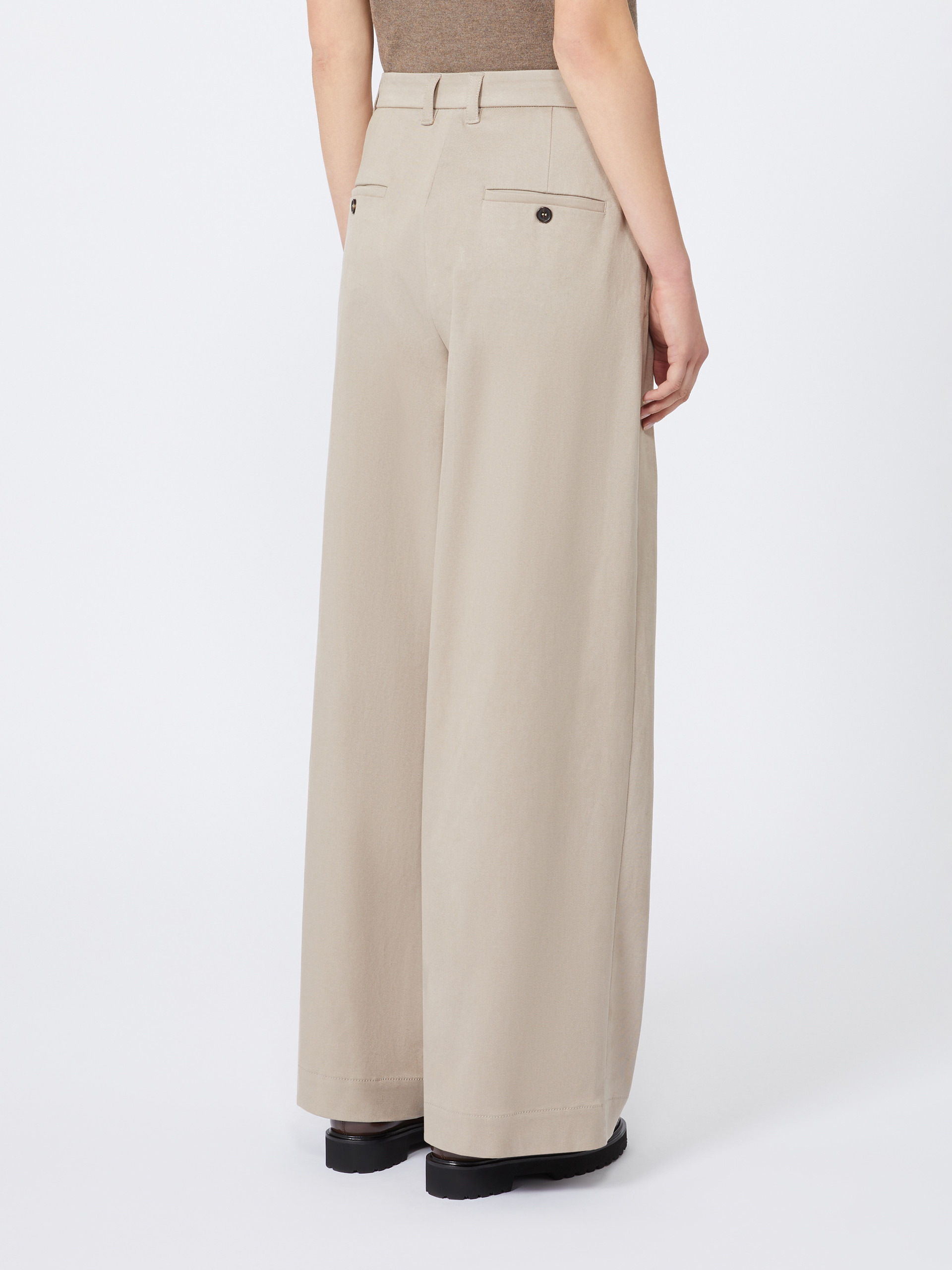 OMERO Stretch drill wide-leg trousers - 4