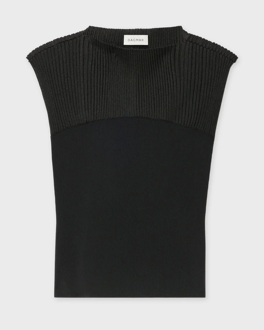 Top Contrast Knit Black - 1