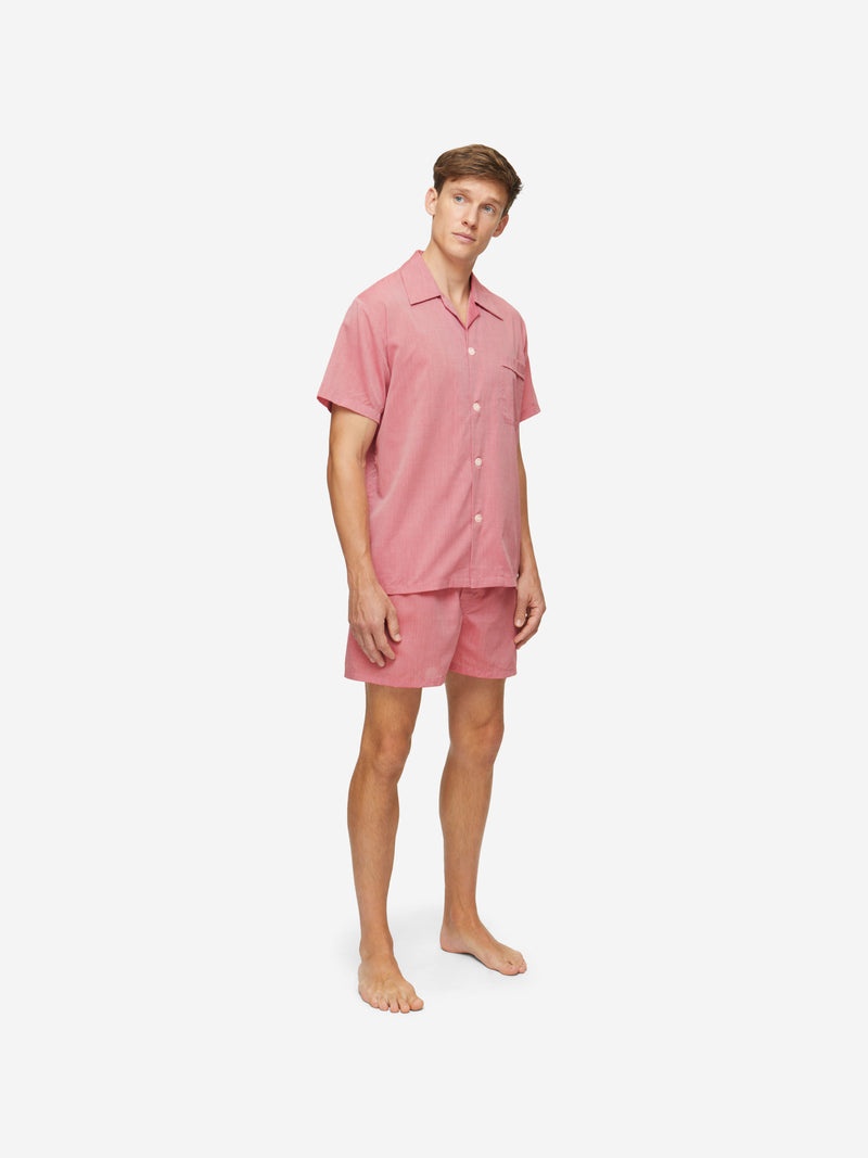 Men's Short Pajamas Amalfi Cotton Batiste Red - 3