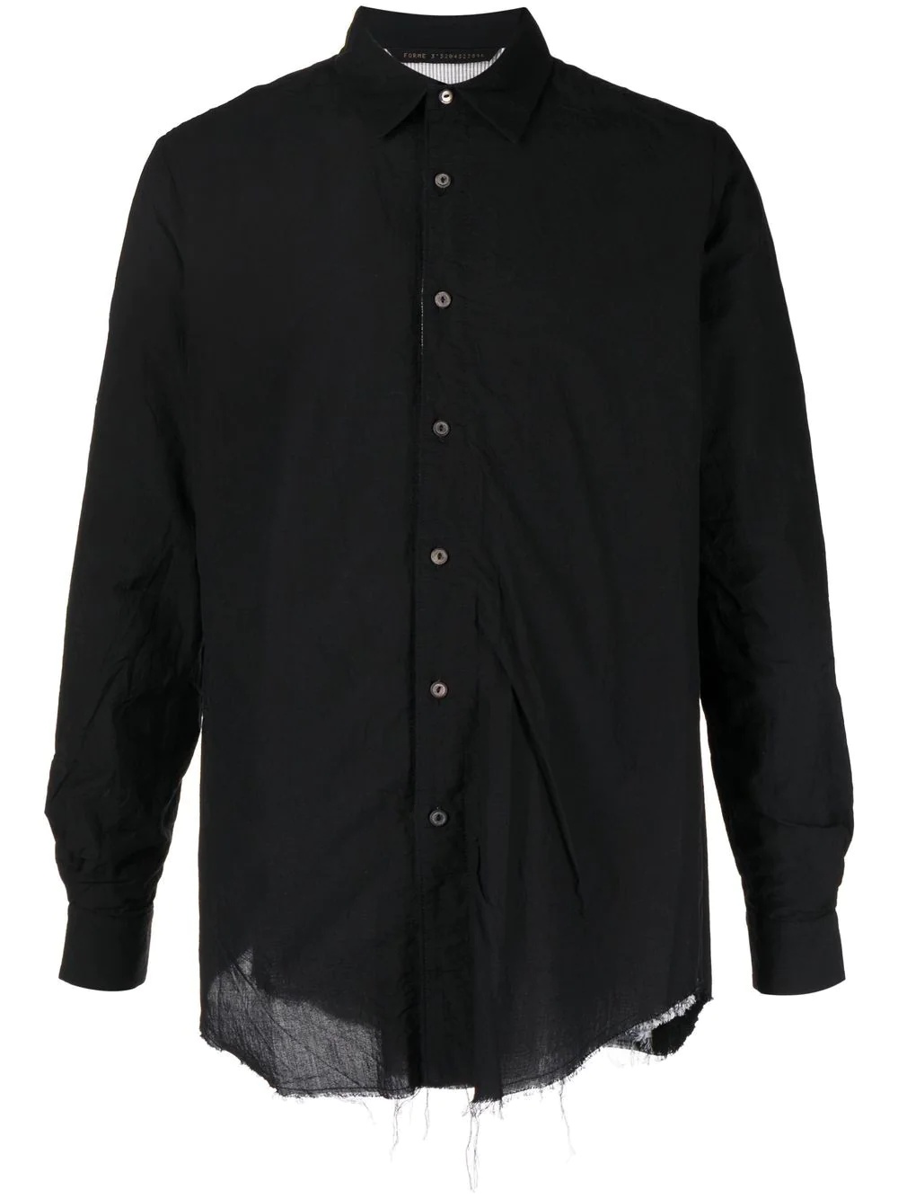 button-up raw-edge shirt - 1