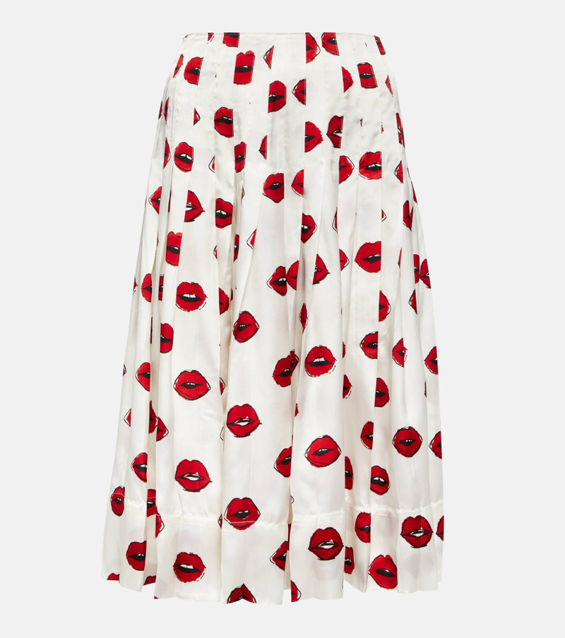 Tudi printed twill midi skirt - 1