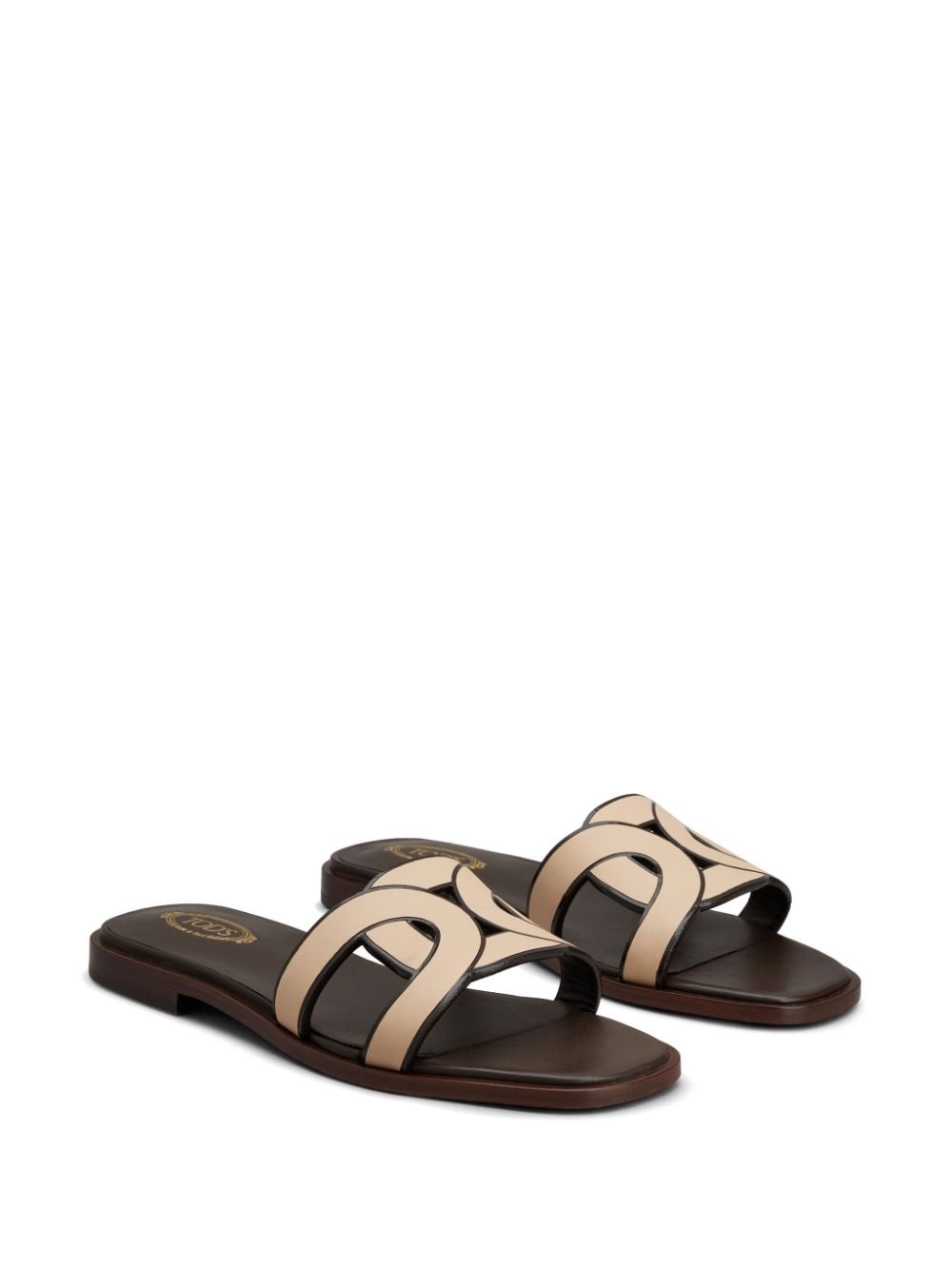 leather logo strap sandals - 2