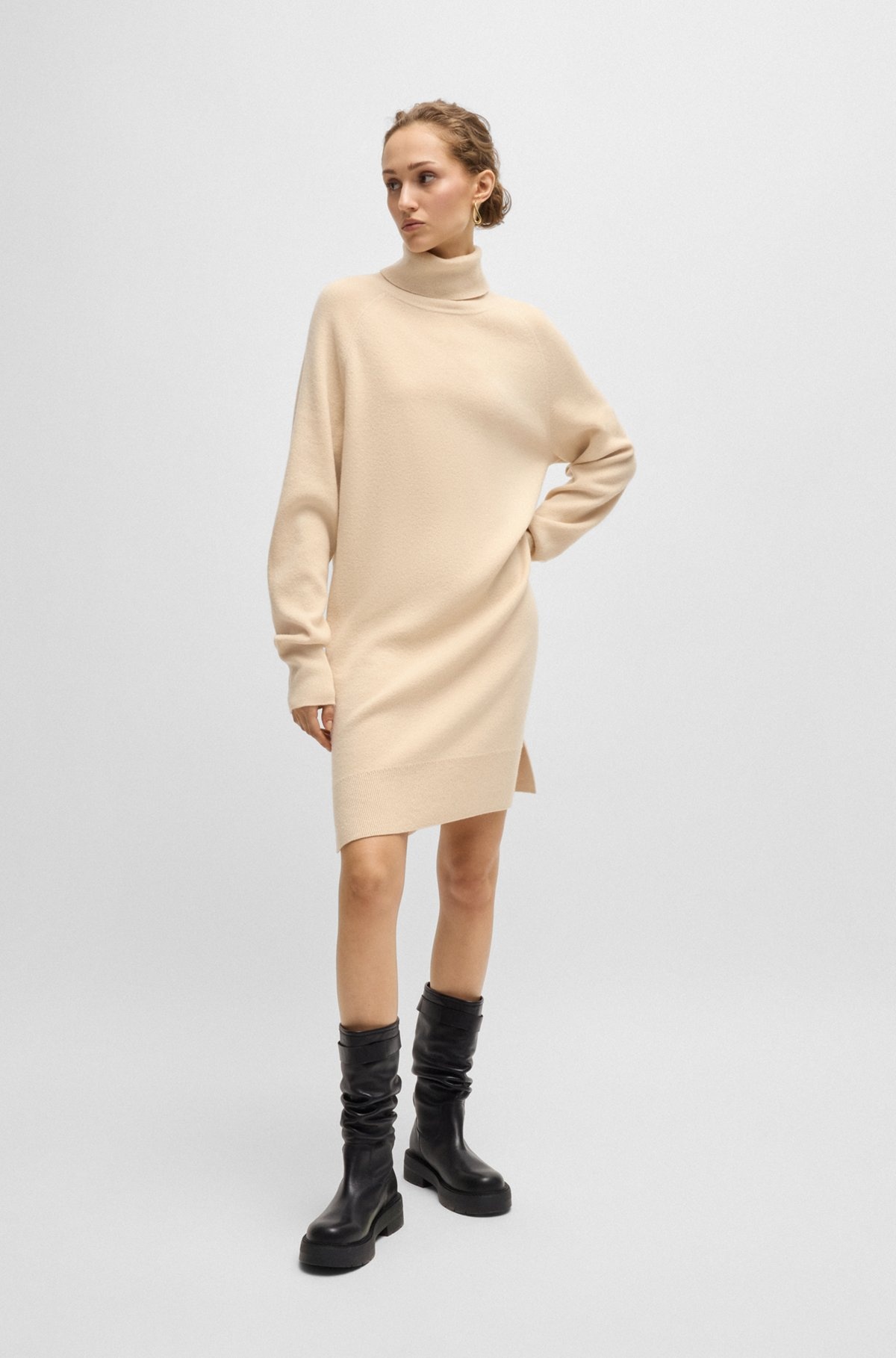 ROLLNECK SWEATER DRESS IN WOOL AND CASHMERE - 2