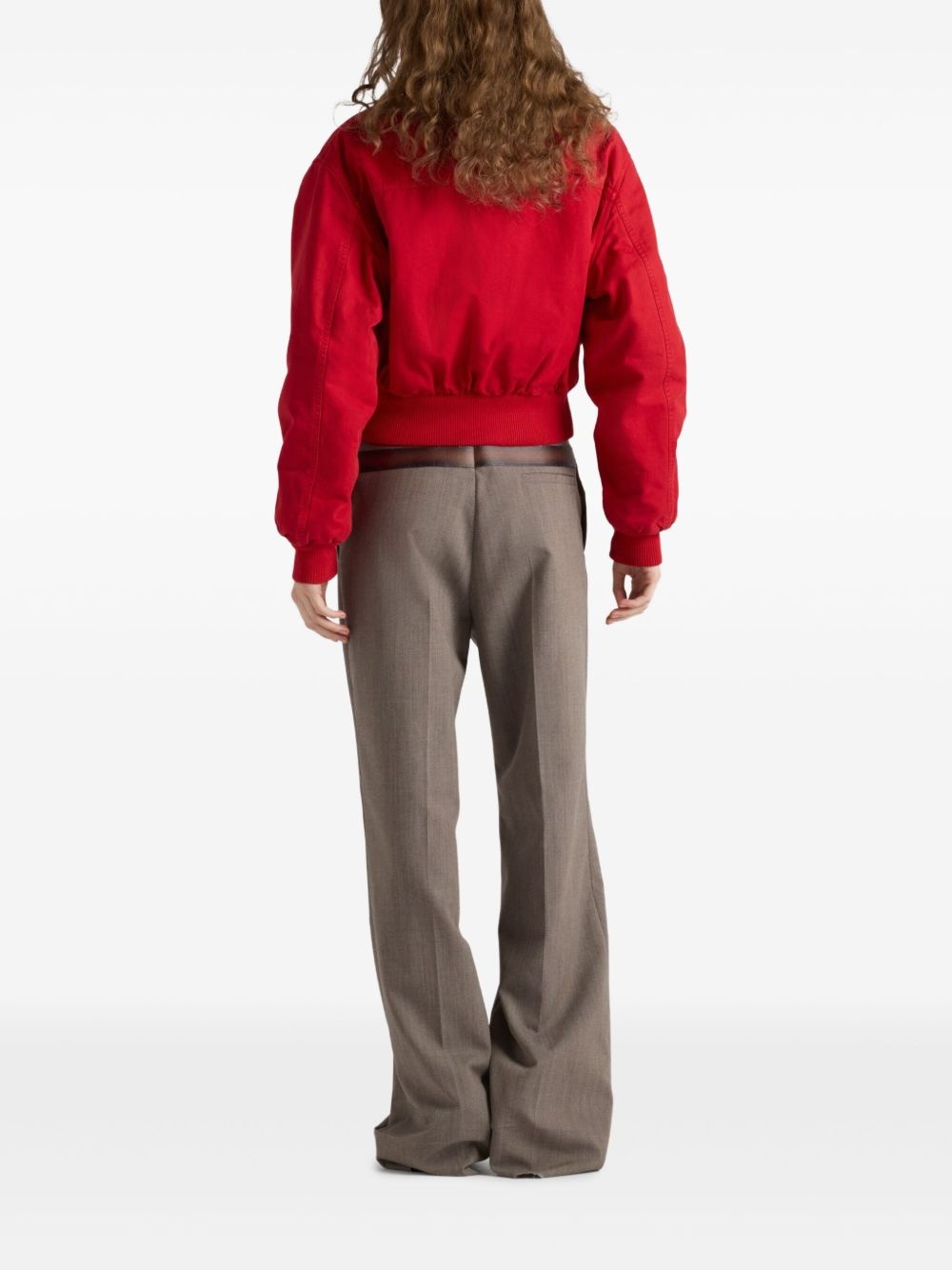 cut-out logo jacket - 3