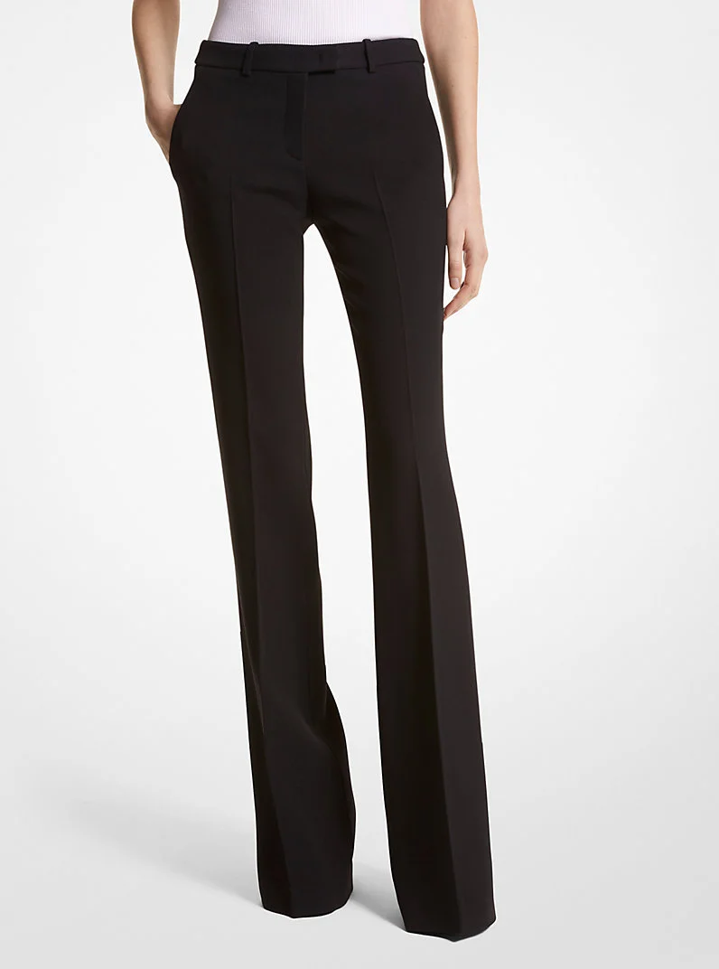 Haylee Double Crepe Sablé Flared Trousers - 1