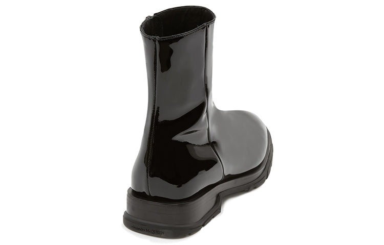 Alexander McQueen Patent-leather Ankle Boots 'Black' 682816WIA391000 - 3