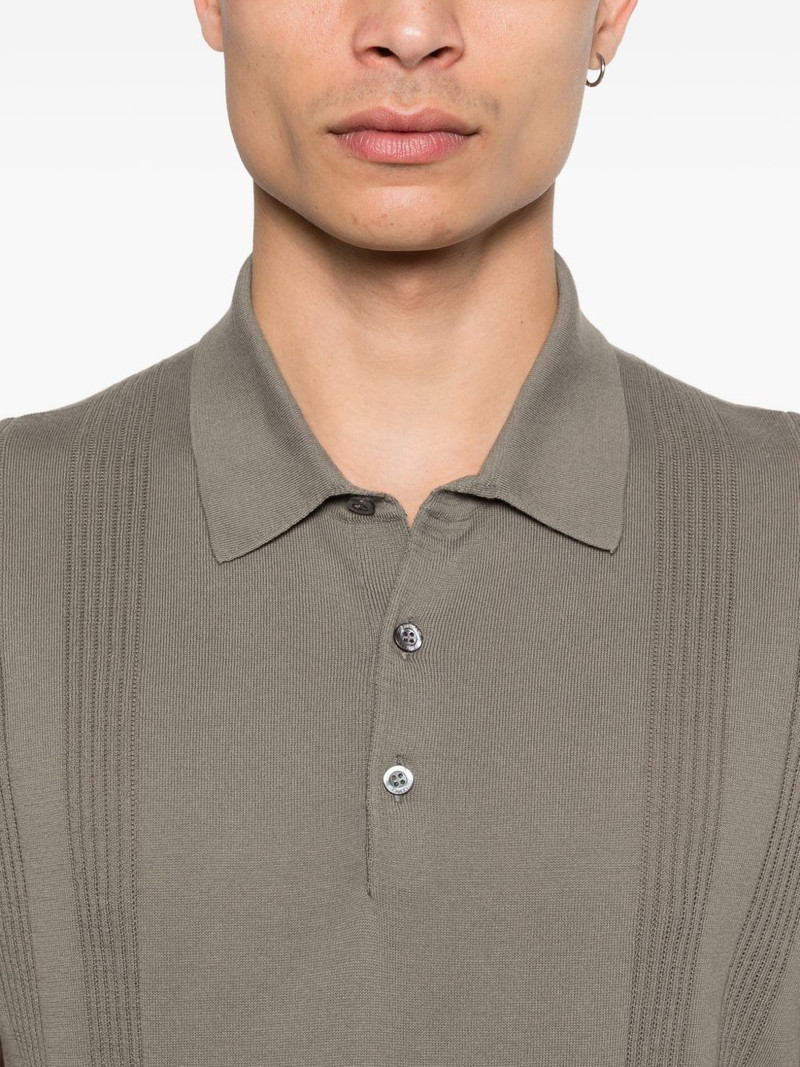 striped knit polo shirt 5