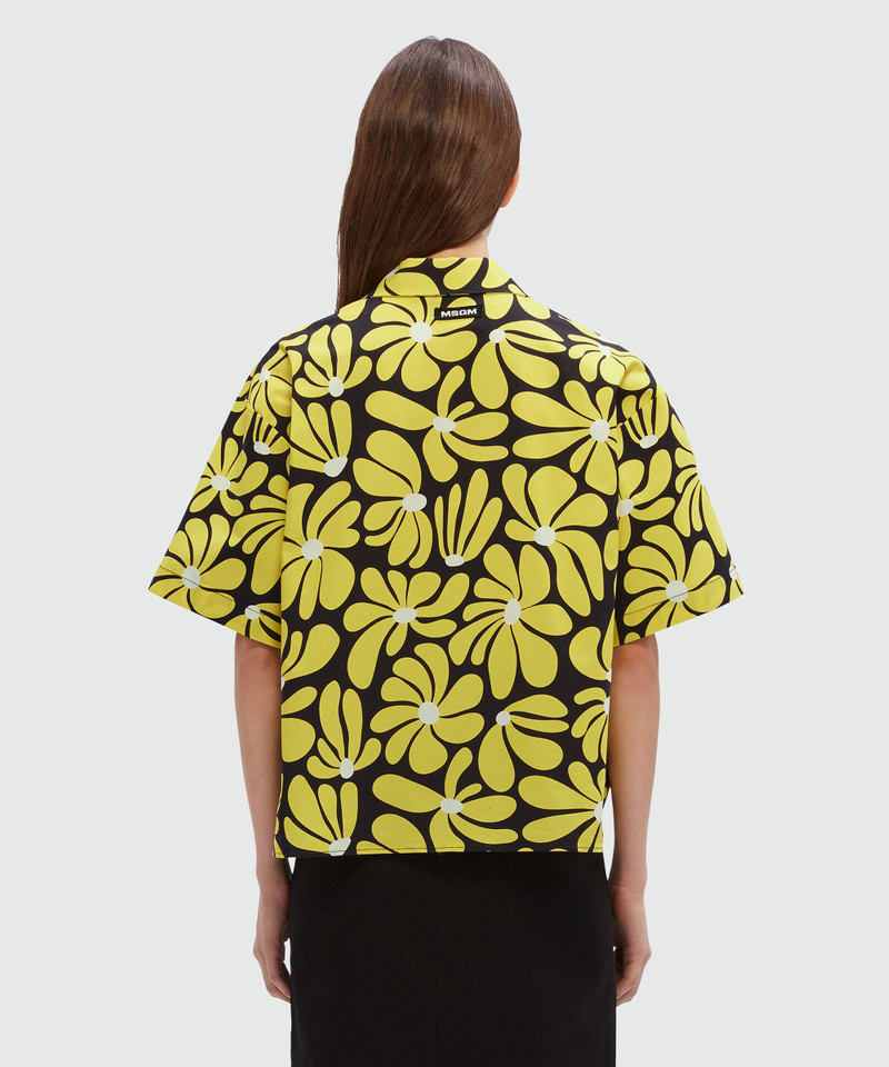 Black and yellow faille shirt with "Eclectic daisy" print 3