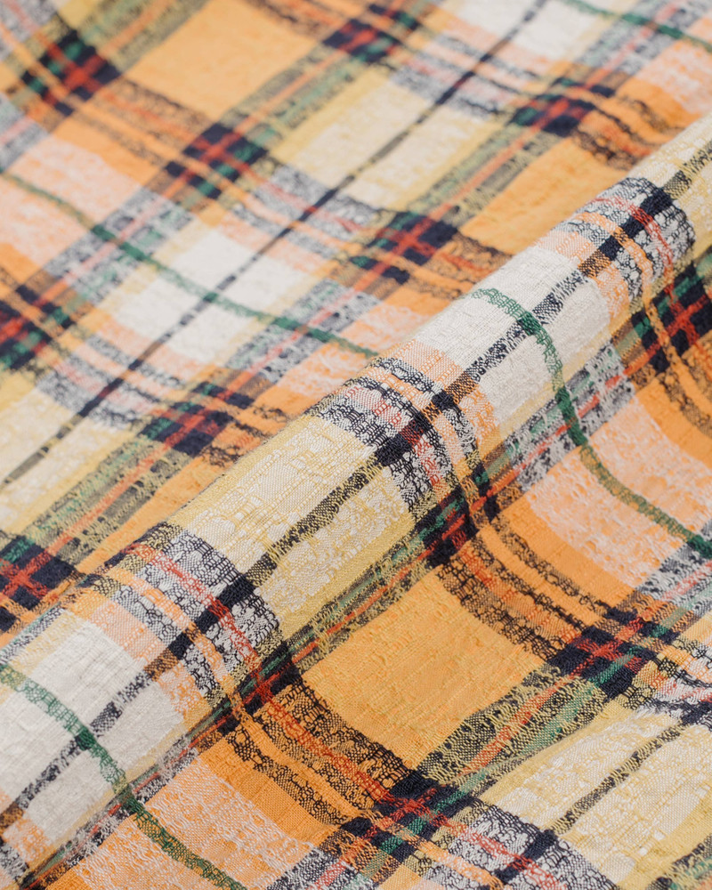 Orange Broken Dobby Plaid Shirt 5