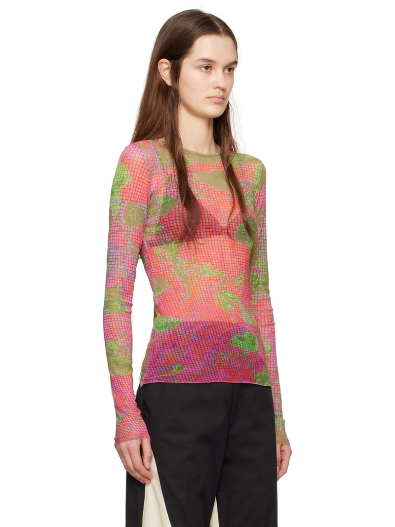 SERAPIS Pink & Green Graphic Long Sleeve T-Shirt outlook