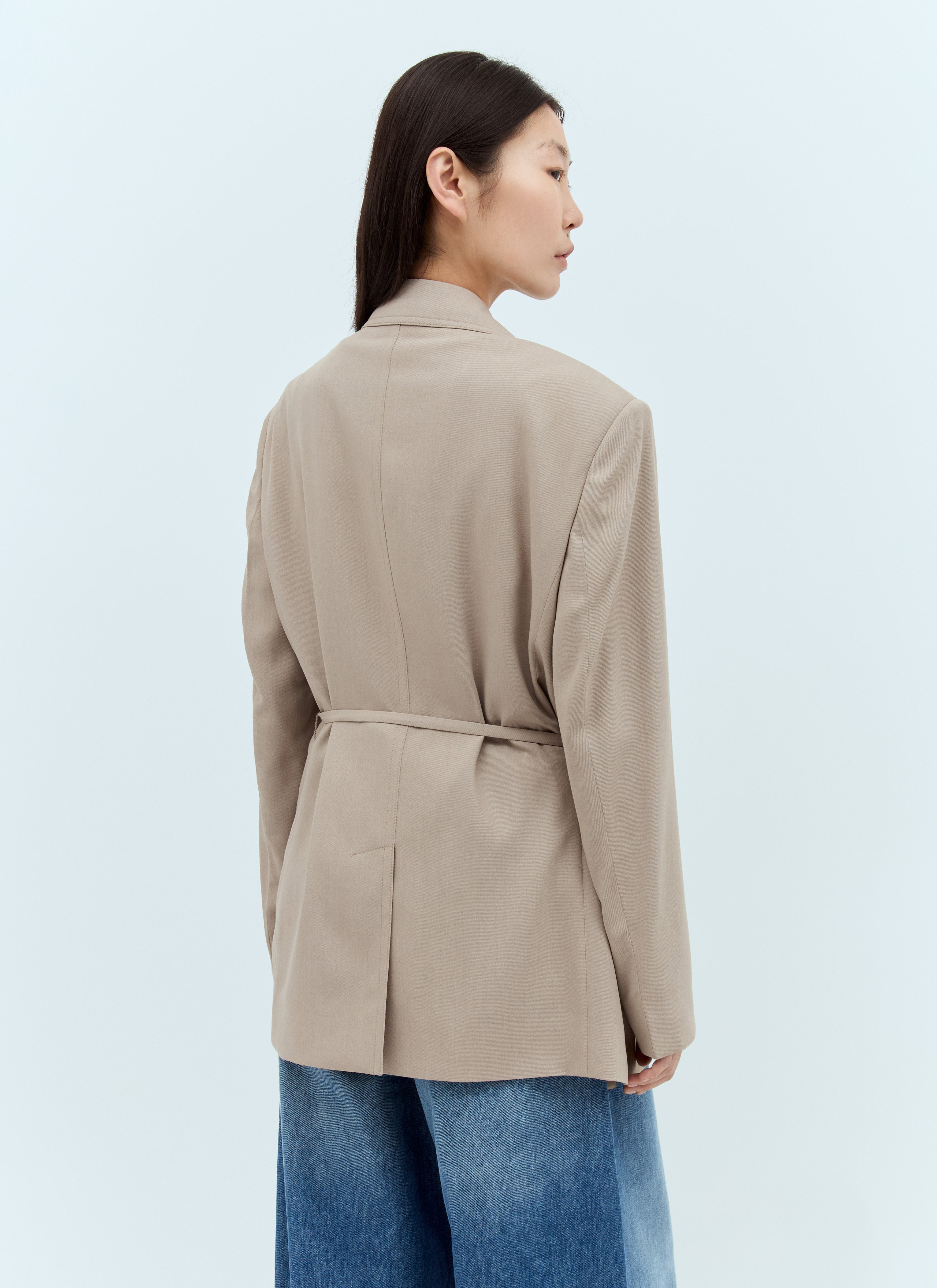Acne Studios Women Peak Lapels Belted Blazer - 5