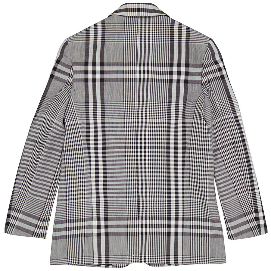 Burberry Ladies Check Single-breasted Technical Blazer - 2