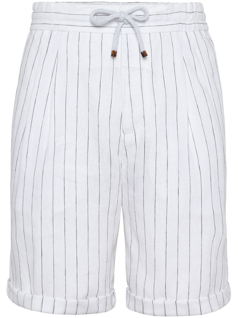 striped linen shorts - 1