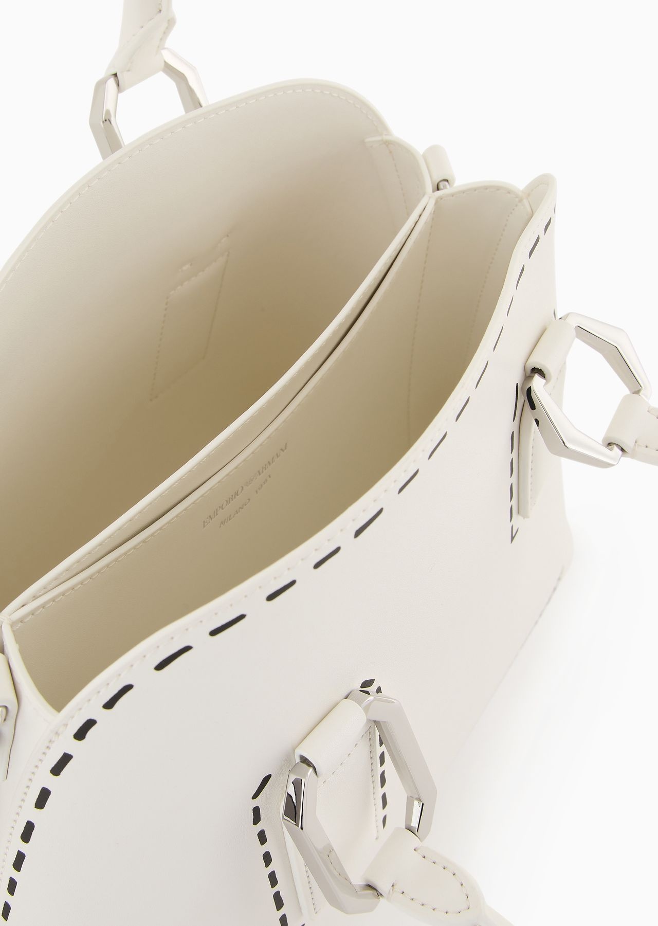Trompe-l'œil print trapezoid handbag - 7