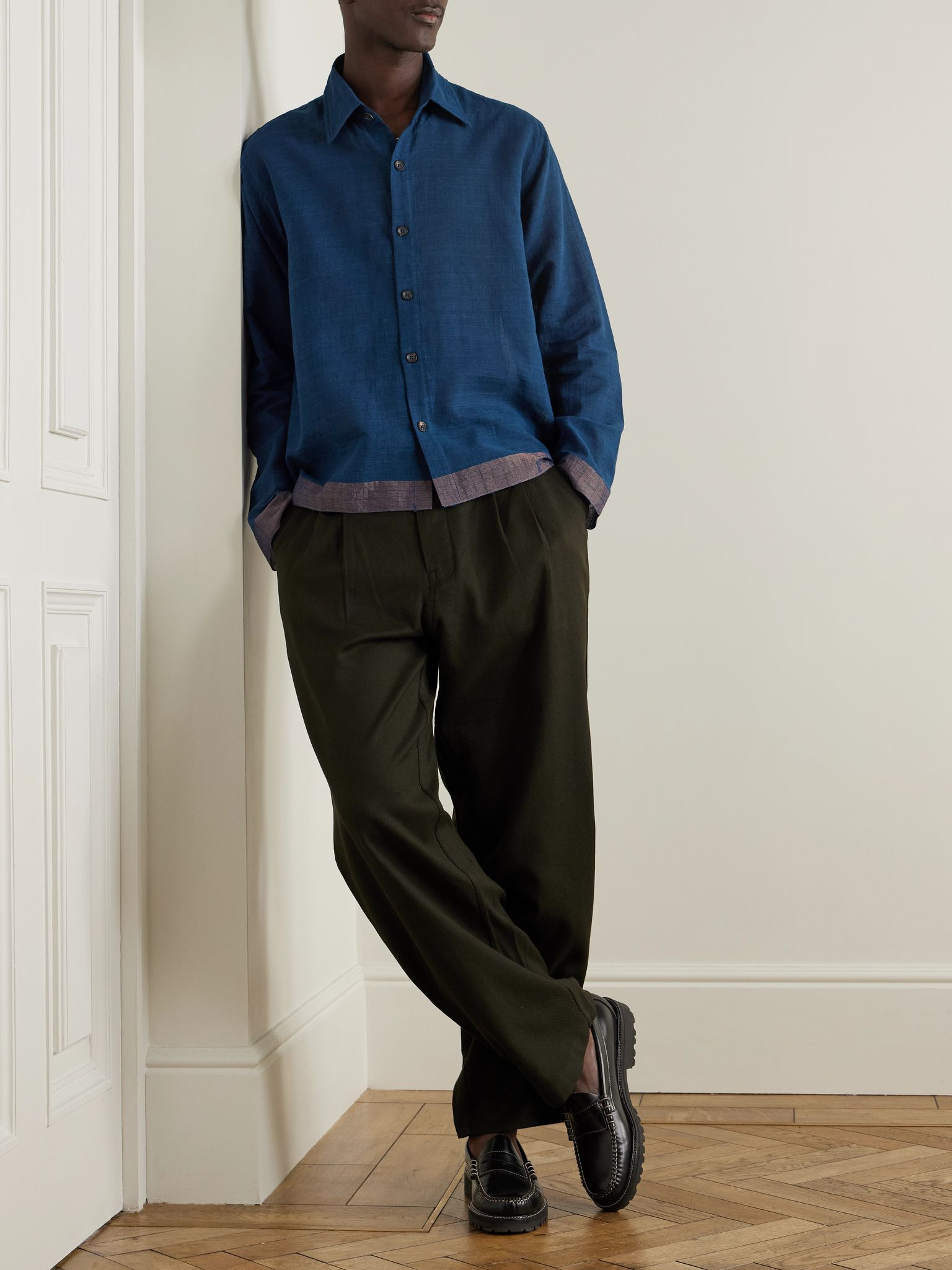 Cotton-Voile Shirt Blue - 2