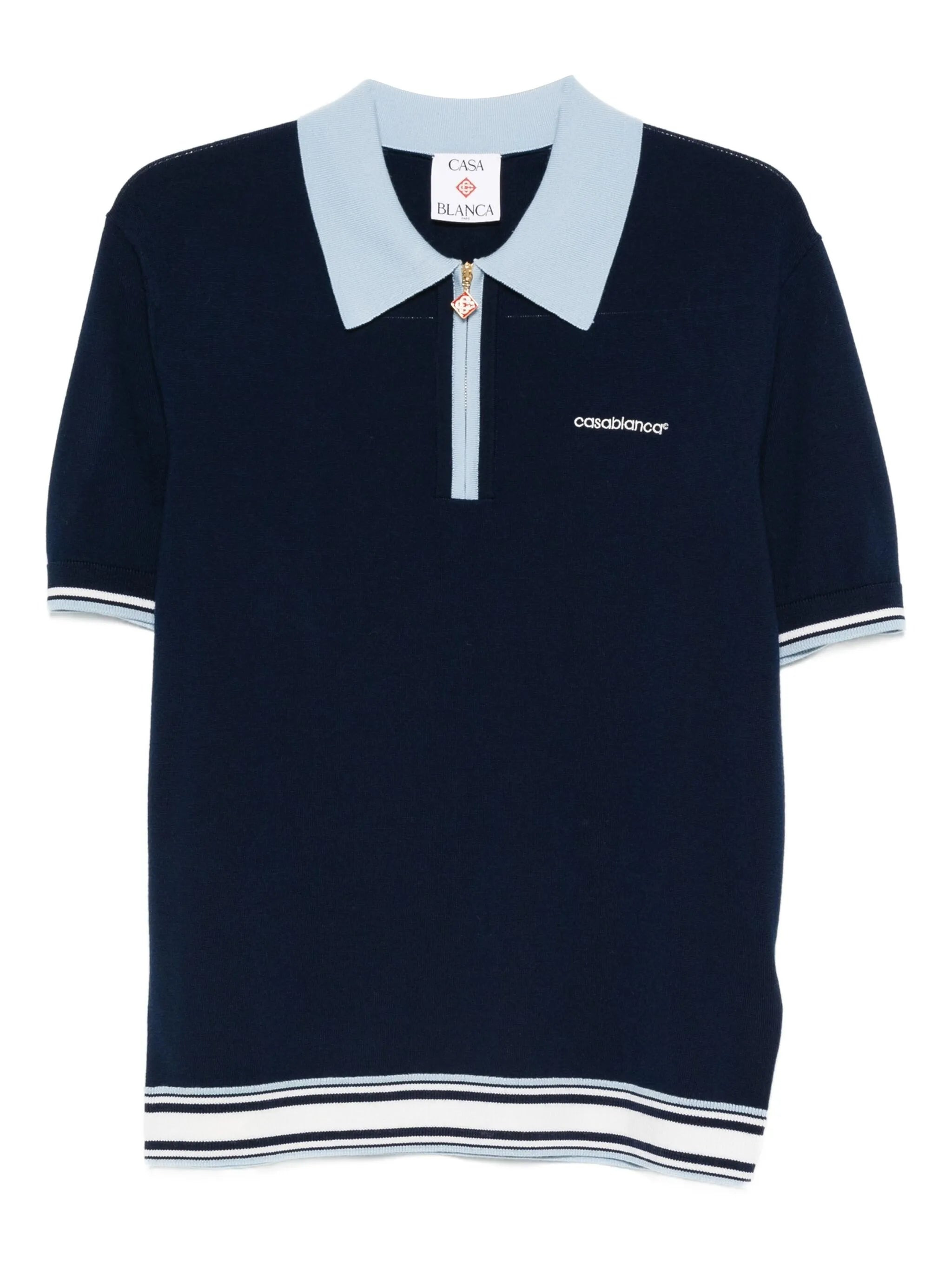 zip-front polo shirt - 1