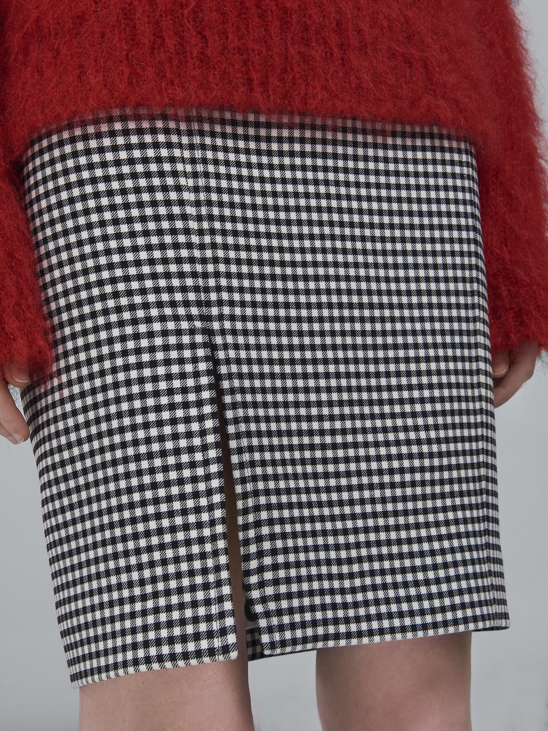 DOUBLE-FACED HOUNDSTOOTH WOOL TULIP SKIRT - 4