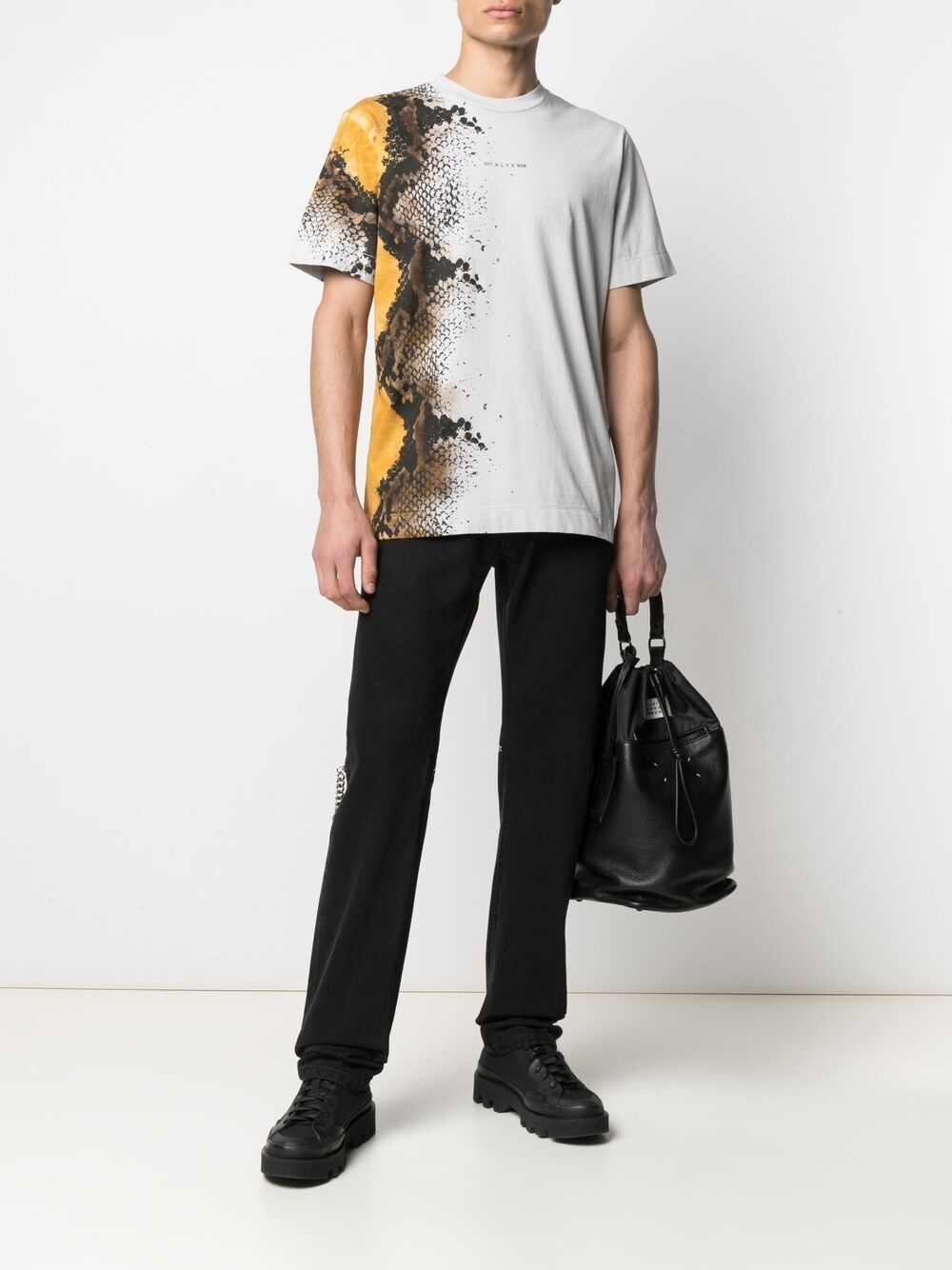 snakeskin-print cotton T-shirt - 2